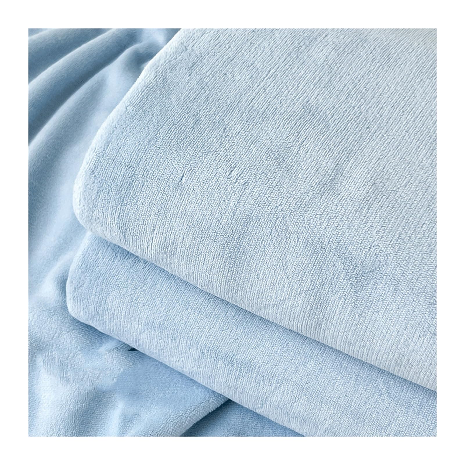 Premium warme Bettlaken ohne Gummizug Cashmere-Touch Betttuch Fleece Haustuch Flanell Laken ohne Gummi aus Microfaser Größen (Color : Blue, Size : 160x230cm+48x74cm x2)
