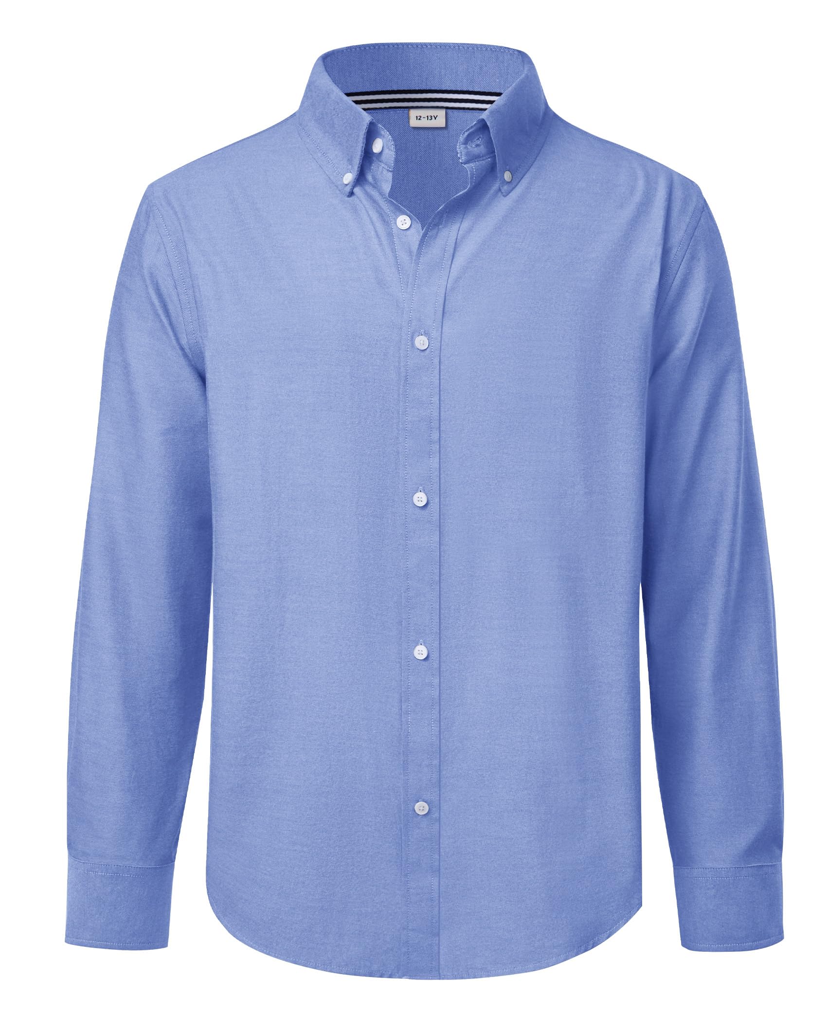J.VERBoy's Long Sleeve Oxford Dress Shirts Solid Casual Button Down Collar Shirt Kids Formal Uniform Tops