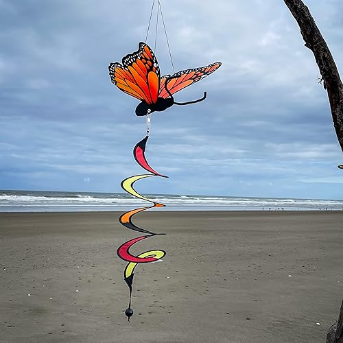 Miniatura 3 de In the Breeze Monarch Butterfly Theme Twister Decoración colgante al aire libre, 4289