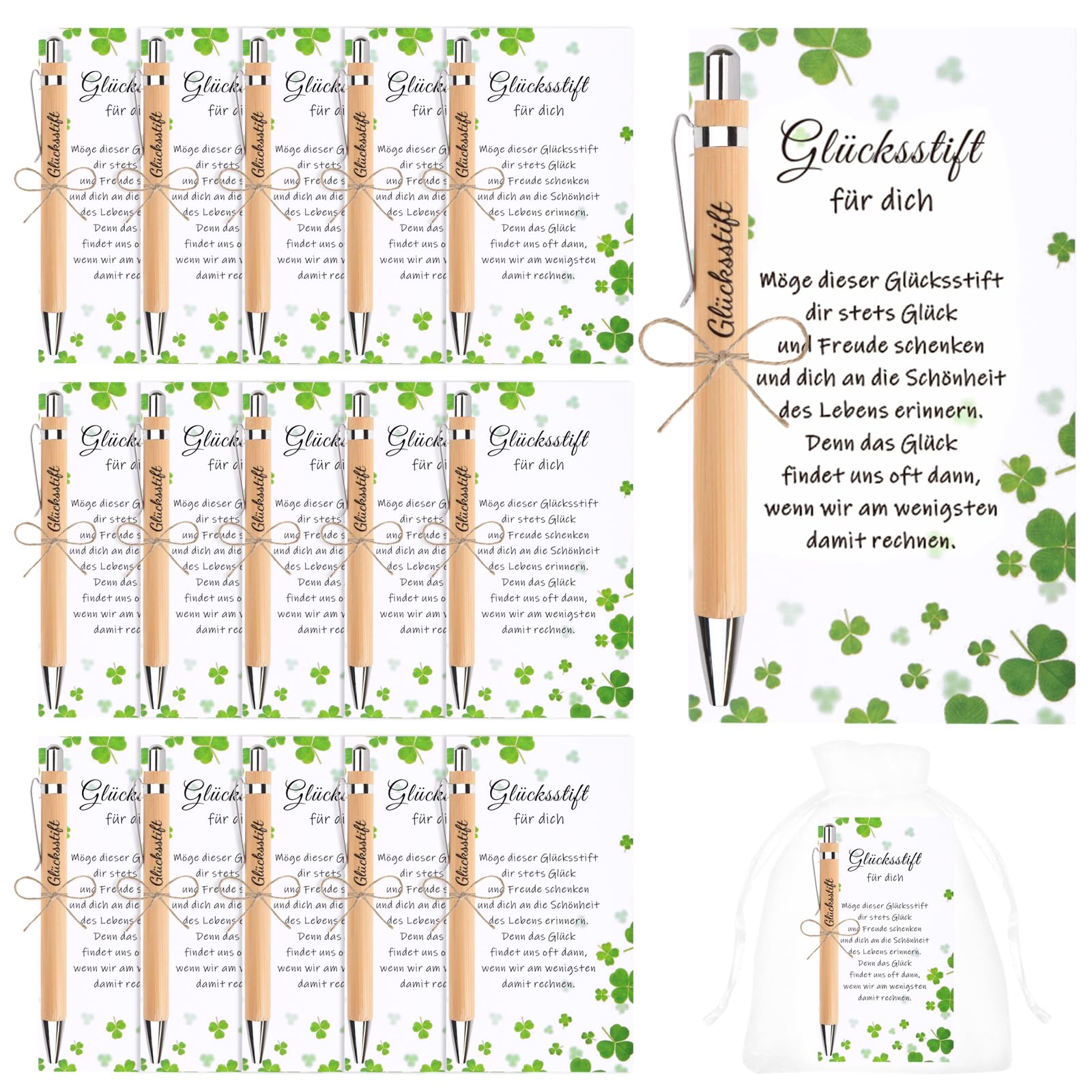 Abschiedsgeschenk Kollegen,15 Sets Glücksstift Abschiedsgeschenk Schüler Glücksbringer Prüfung,Kleine Abschiedsgeschenk Geschenke für Kollegen Geschenk Dankeschön Gastgeschenke Geburtstag Konfirmation
