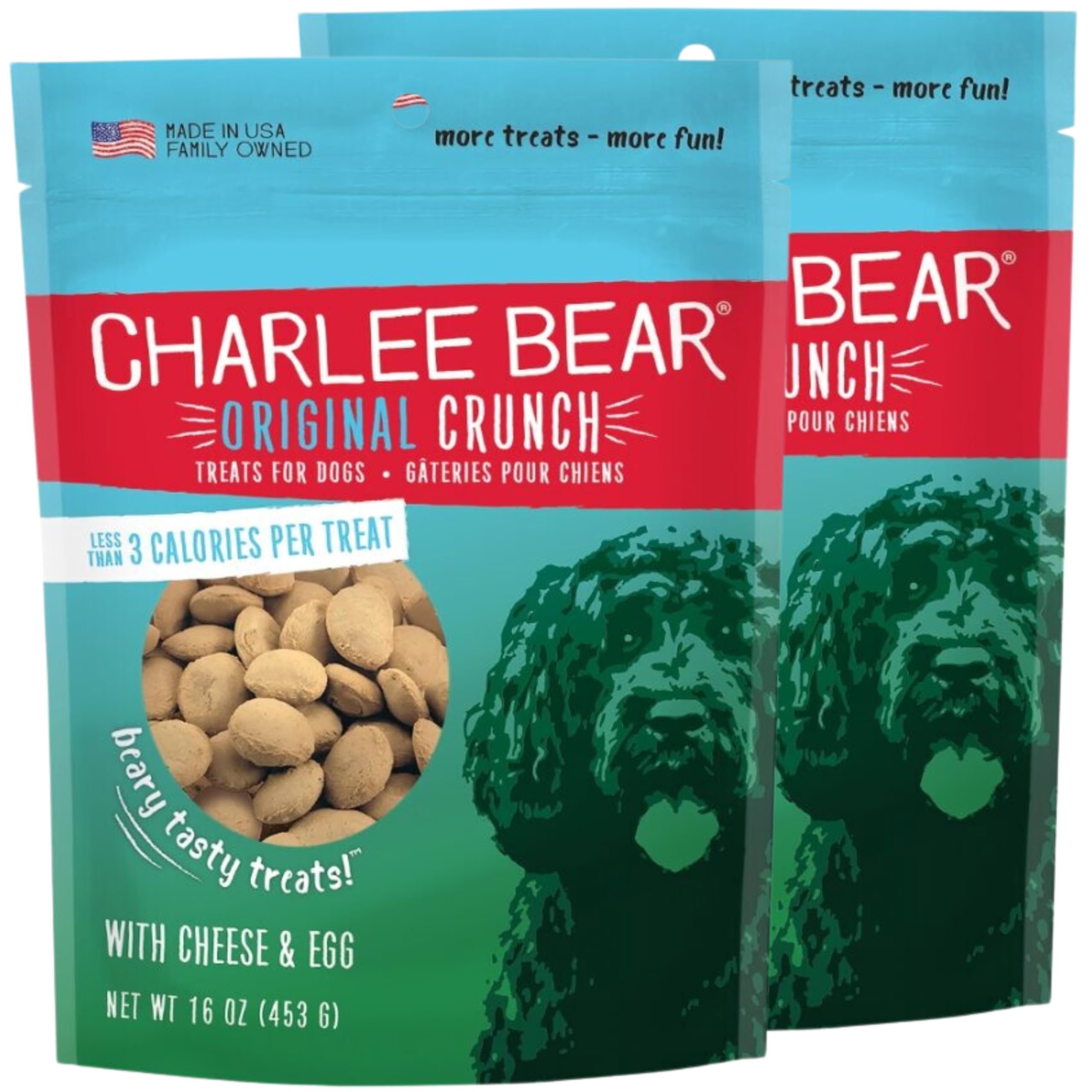 Charlee Bear Dog Treat with Cheese & Egg (2 Pack) 16 oz Each