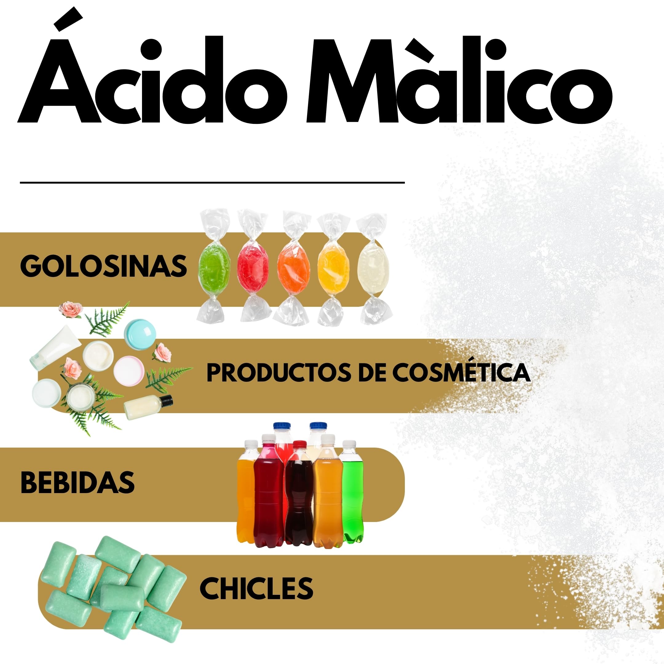 SaporePuro Ácido Málico en Polvo 500 g | Alta Solubilidad y Sabor Ácido | Ideal para Bebidas, Postres y Suplementos | Calidad Alimentaria | Sin Gluten