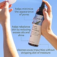 Vista 4 de Sky Organics Organic Tea Tree & Witch Hazel for Face, Purifying Facial Toner to Hydrate, Soothe, Cleanse and Balance Blemish-Prone Skin, Helps