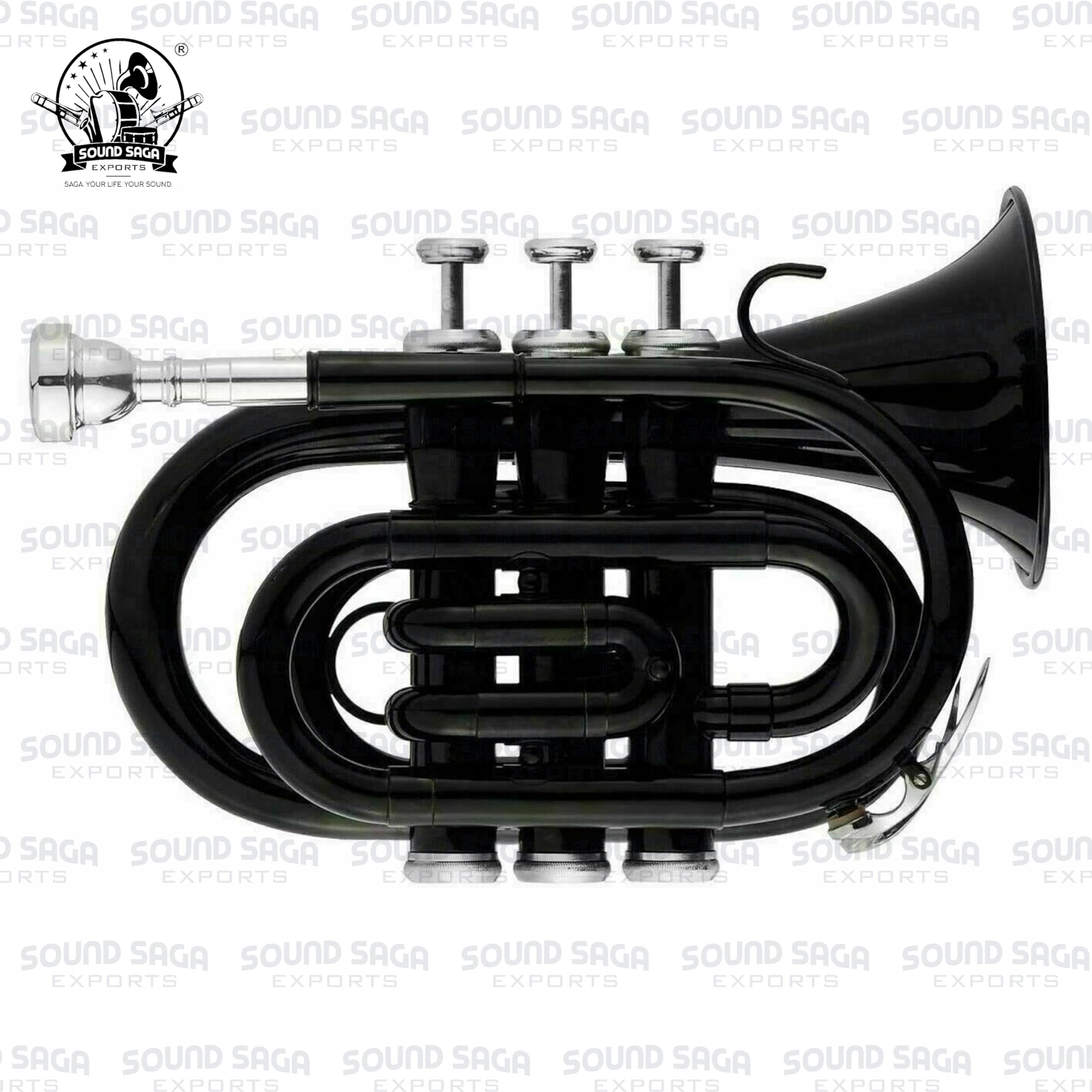 Instrumento de latón para trompeta de bolsillo Bb | Instrumento hecho a mano con precisión | Ideal para estudiantes, orquesta, conciertos y principiantes | Boquilla y funda de transporte rígida