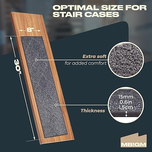 Miniatura 2 de MBIGM Alfombra de 8 x 30 pulgadas (paquete de 15)  Alfombra de seguridad antideslizante con felpa suave y cómoda  Camino de interior antideslizante