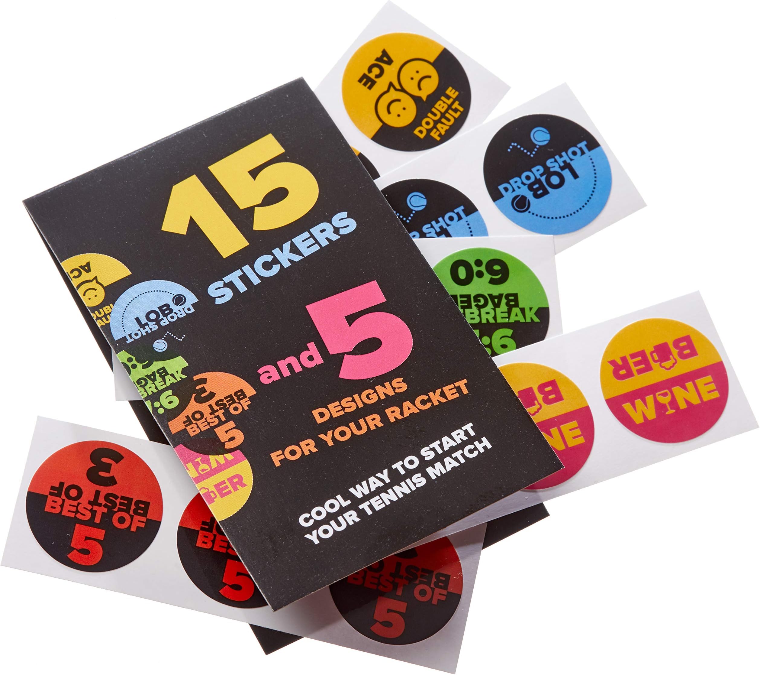Various Tennis Butts. Fun Racket Stickers to Win the Advantage of Serving First