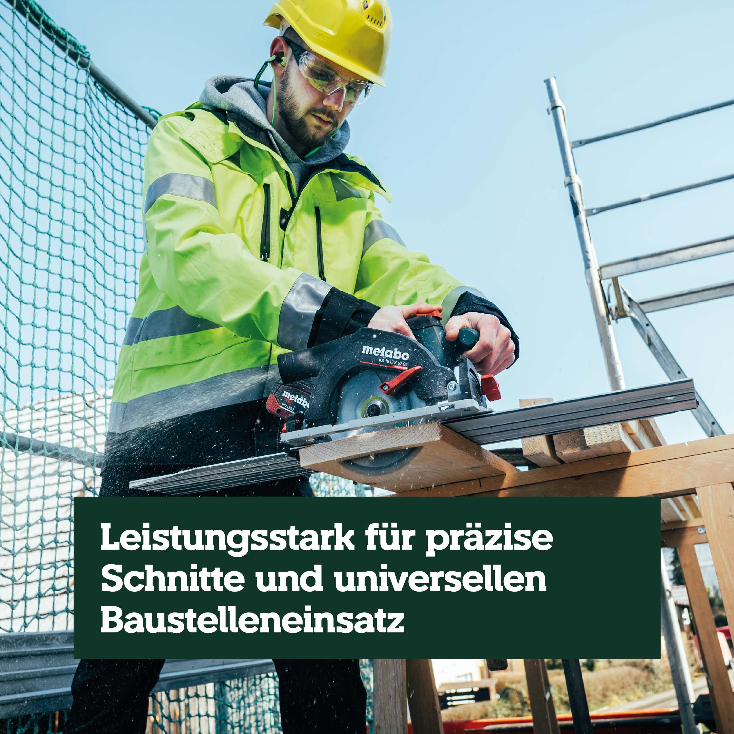 metabo KS 18 LTX 57 BL Akku-Handkreissäge, 18V Brushless, 57mm Schnitttiefe | Präzise Schnitte, Aluminium-Bodenplatte, Schrägschnitte bis 50°, 45° Rastpunkt, inkl. metaBOX, ohne Akku & Ladegerät.