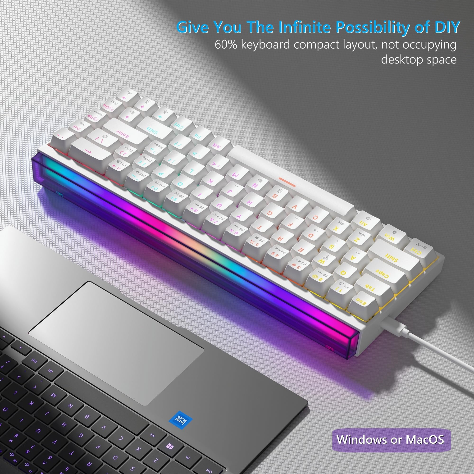 Amazon.com: Womier 60% Percent Keyboard with Light Box, Wired