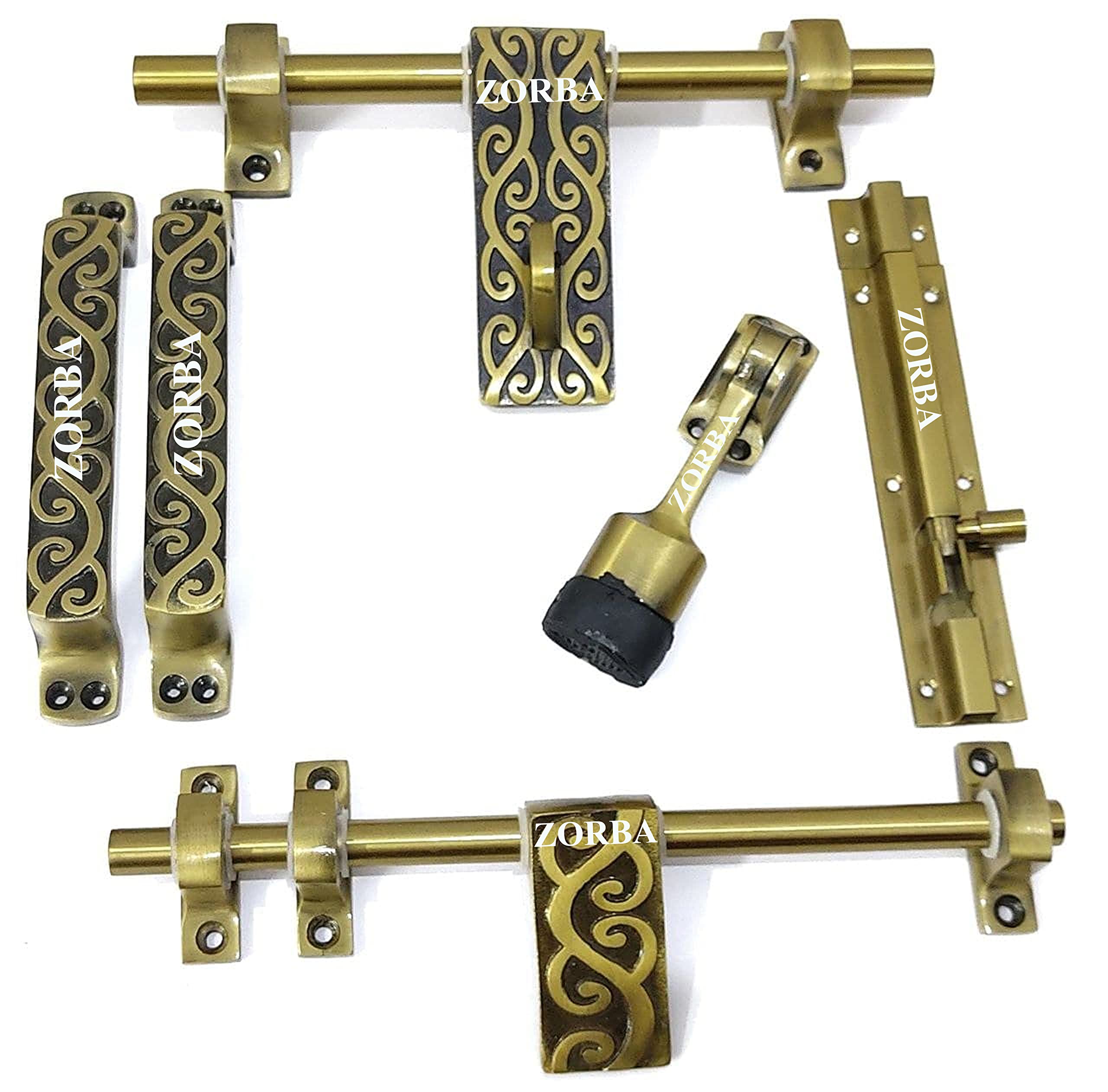 Door Kit Set, Door Accessories Kit, Door Fittings Kit Antique Brass Finish - Standard Size with Door Fitting Accessories, Including 1 Aldrop, Latch, Stopper,Tower Bolt and 2 Handles (B097TNRWRH) Amazon Price History, Amazon Price Tracker