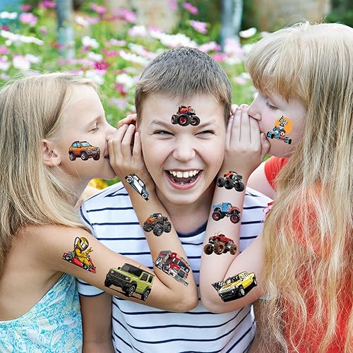 Miniatura 5 de 186 tatuajes temporales de camión monstruo para niños, decoraciones de fiesta de camión monstruo, regalos de fiesta de cumpleaños, rellenos de