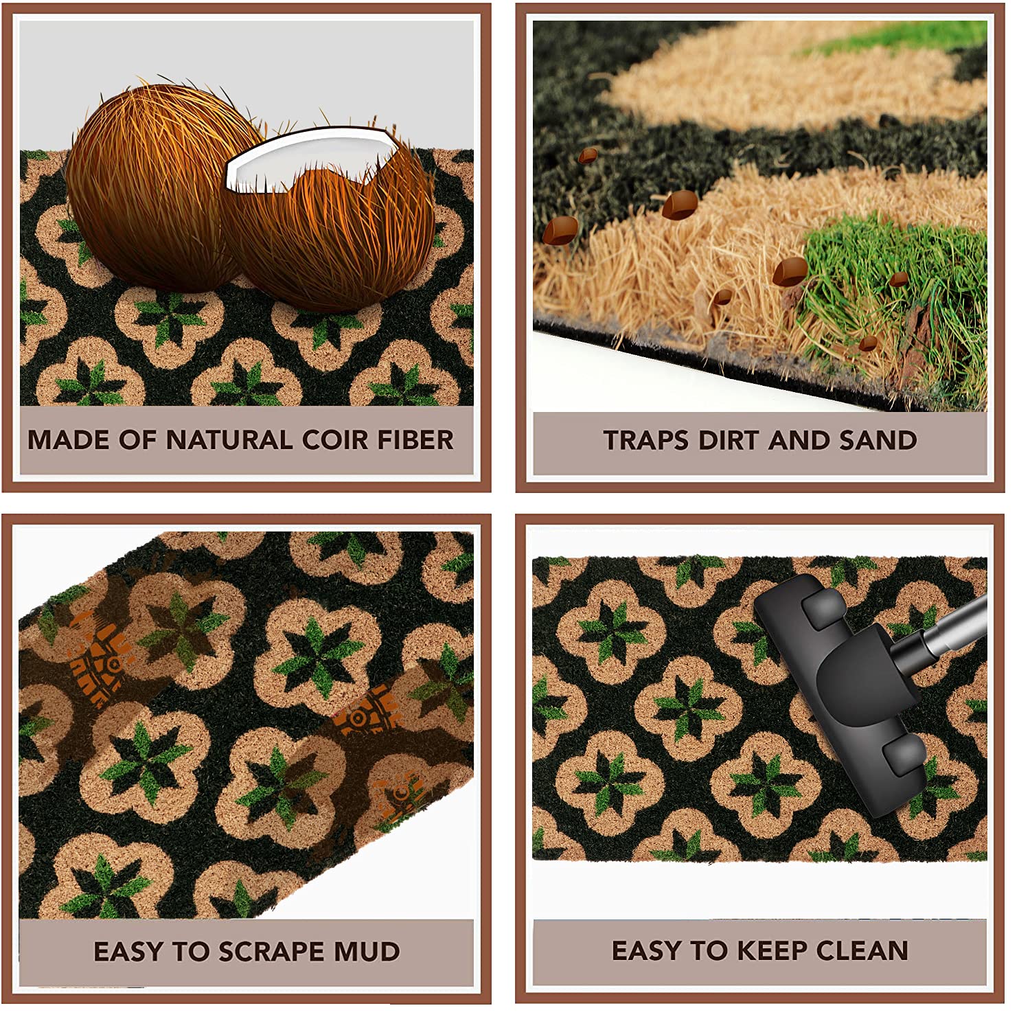 HOKIPO Coconut Coir Doormat - Natural & Durable -4 HOKIPO Coconut Coir Doormat - Natural & Durable -4