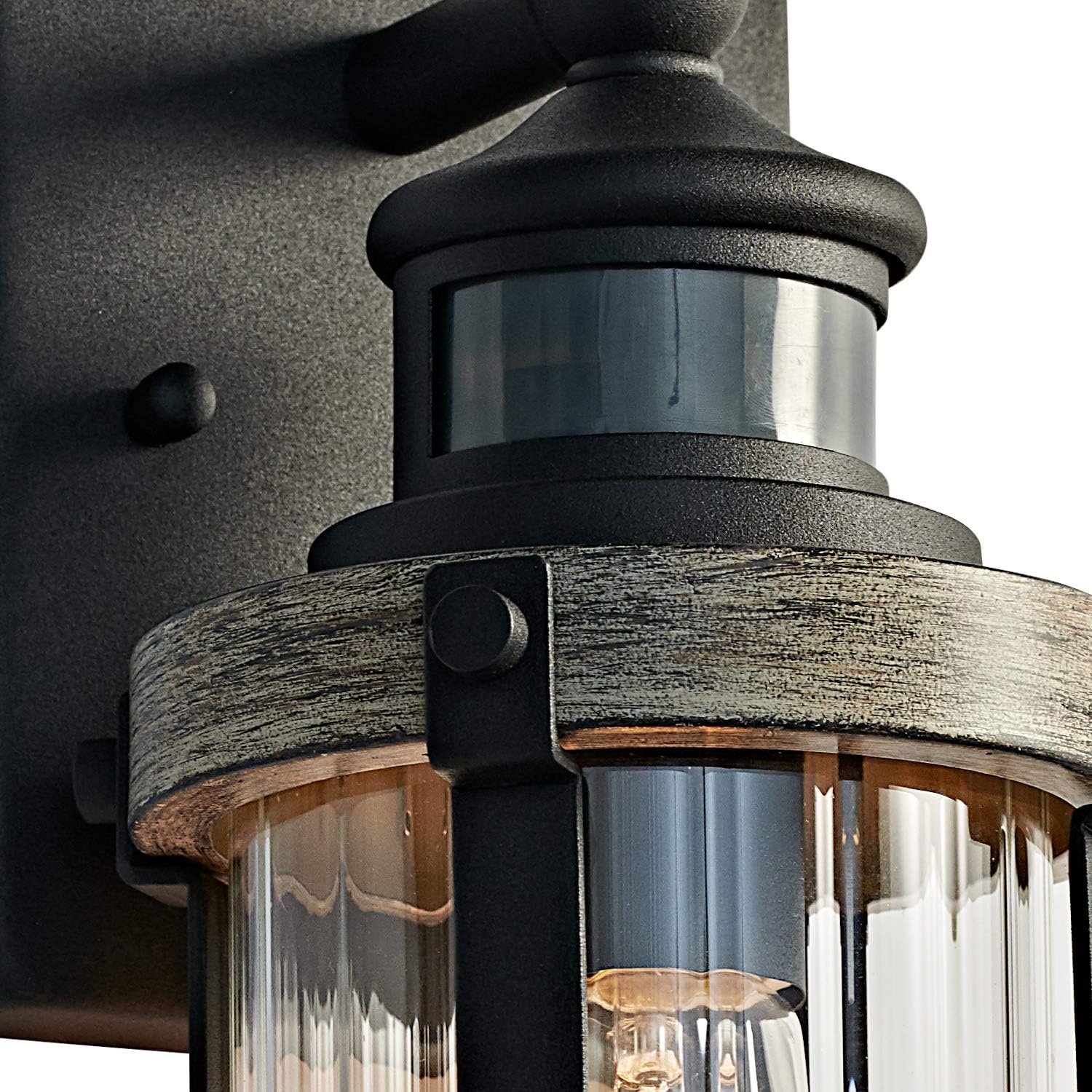 Suреr Brаndѕ MOTINI Motion Sensor Outdoor Wall Lantern Lamp,Rustic Dusk to Dawn Wall Sconce Exterior Light Fixture Wall Mount for Porch,Entryway,Hallway,Garage with Clear Ribbed Glass,Bulb Included