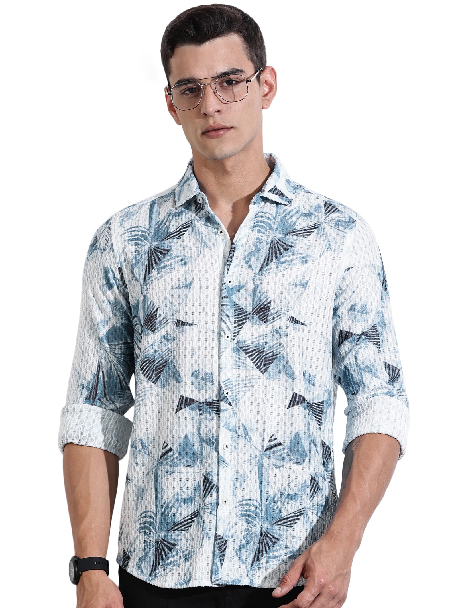 Men Classic Slim Fit Opaque Casual Shirt-image-39