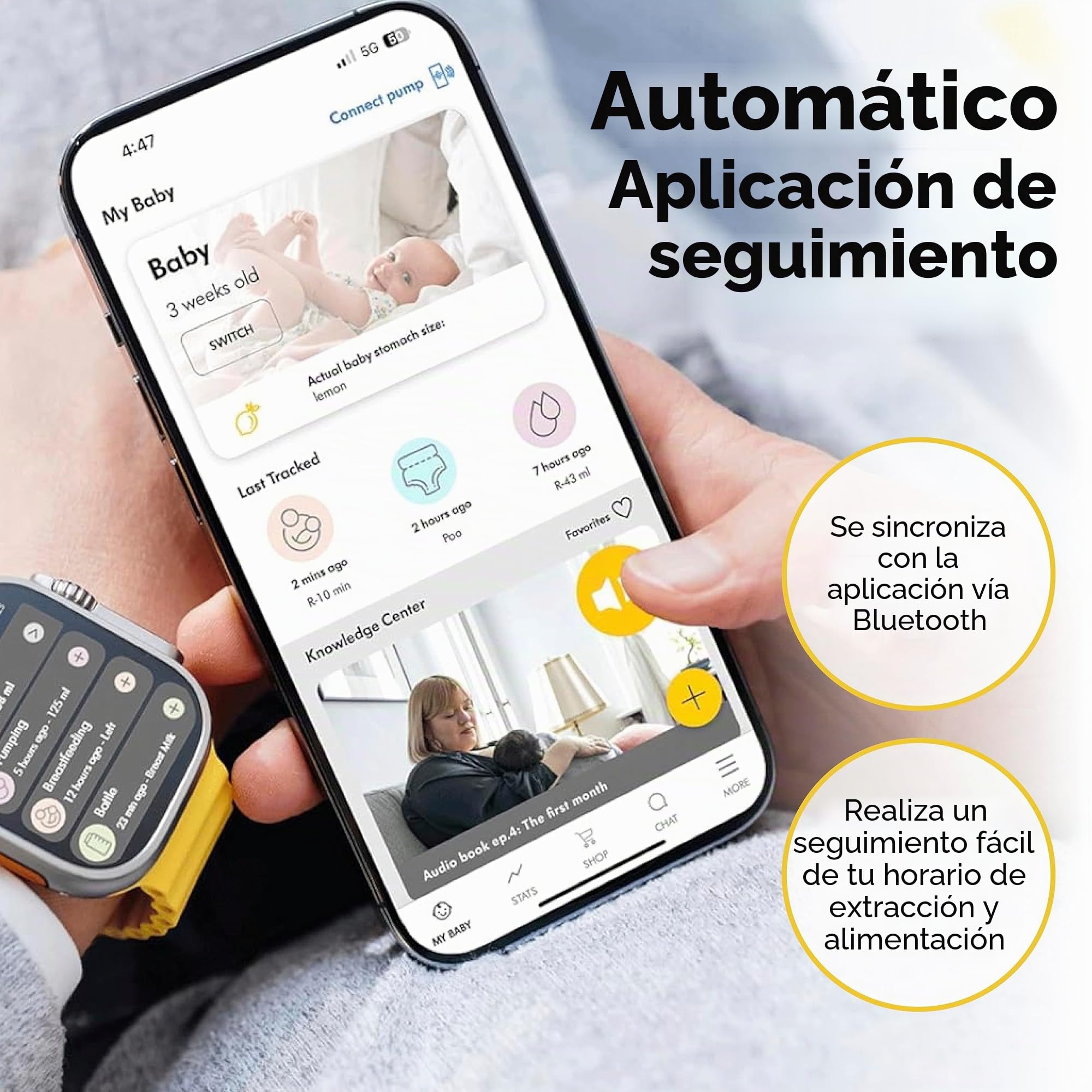 Medela Freestyle - Extractor de leche manos libres | Extractor de leche el ctrico doble port til, port til y discreto con conectividad de aplicaci n