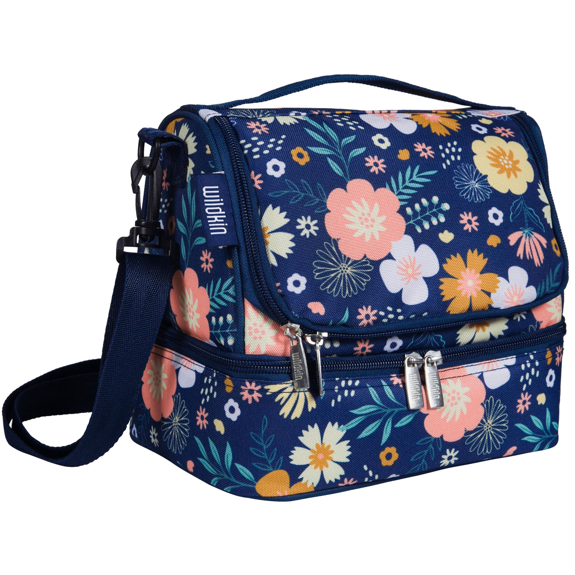 Wildkin Two Compartment Insulated Lunch Bag for Kids – School & Travel Ready - Wildflower Bloom