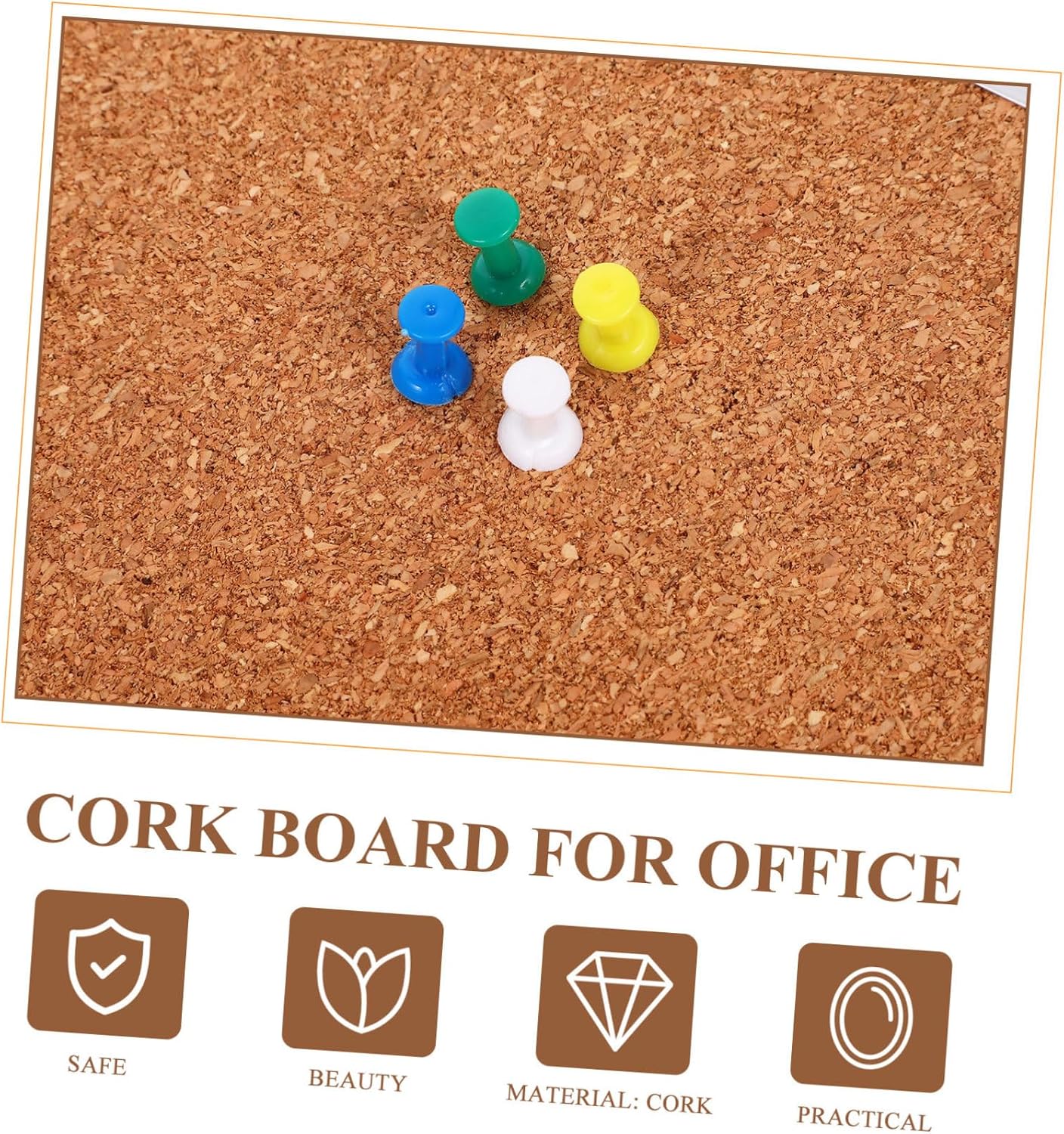 Levemolo 17x8in Adhesive Cork Board Photo Bulletin Board for Wall Office Memo Board Holes Decorative Wall Message Board