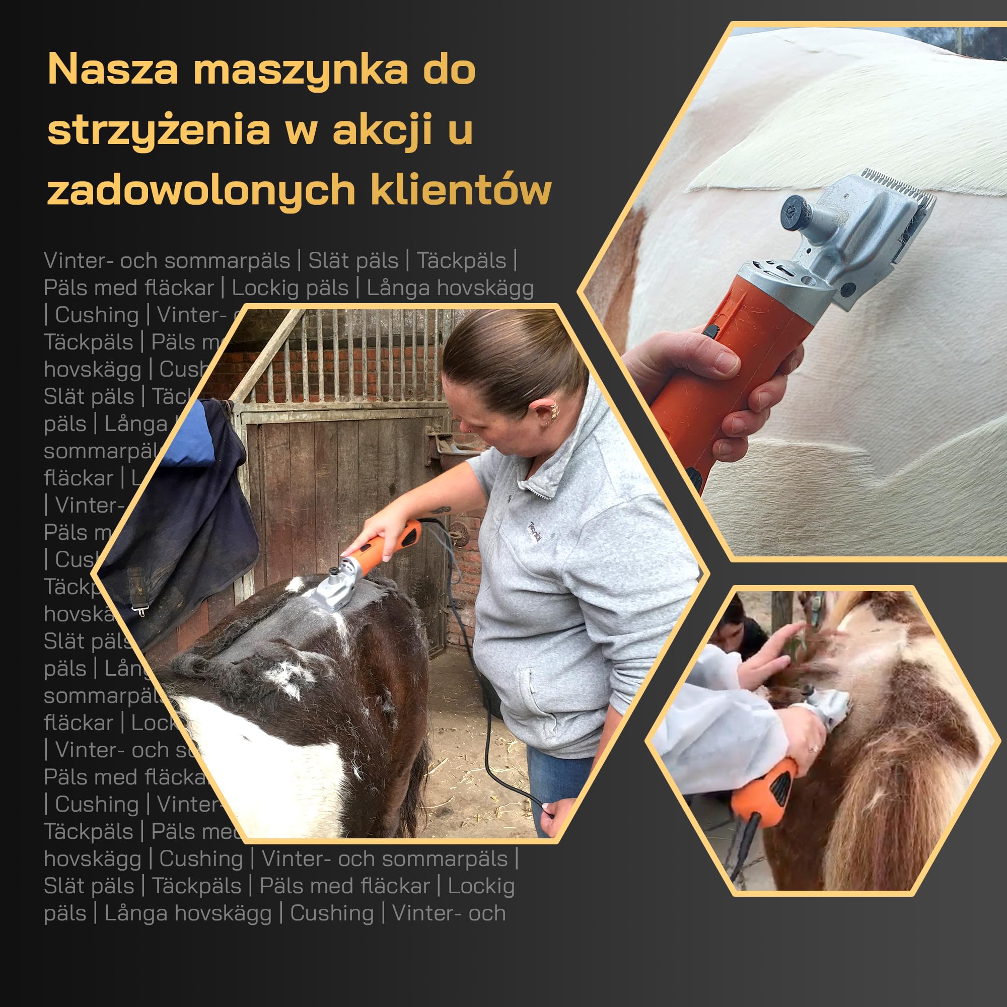 Maszynka do strzyżenia koni - Z wymiennymi ostrzami – Cicha i niskowibracyjna – Komfort dla konia – Odpowiednia do wszystkich typów sierści i obszarów ciała