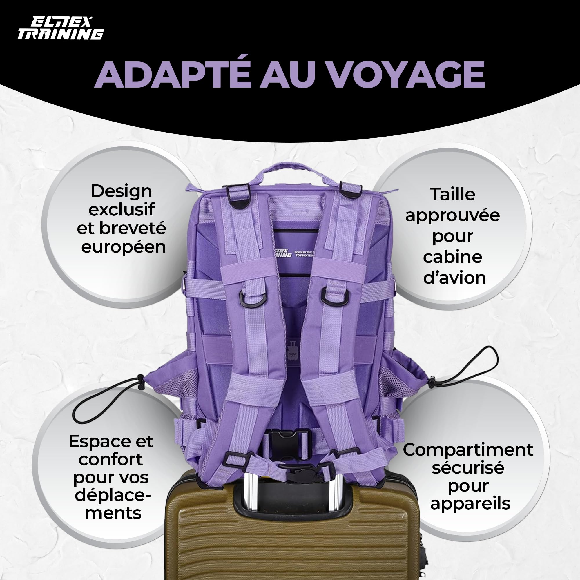 ELITRAINX Sac à dos tactique militaire imperméable pour sport, cabine avion, gymnase, extérieur, crosstraining by ELITEX TRAINING 25L