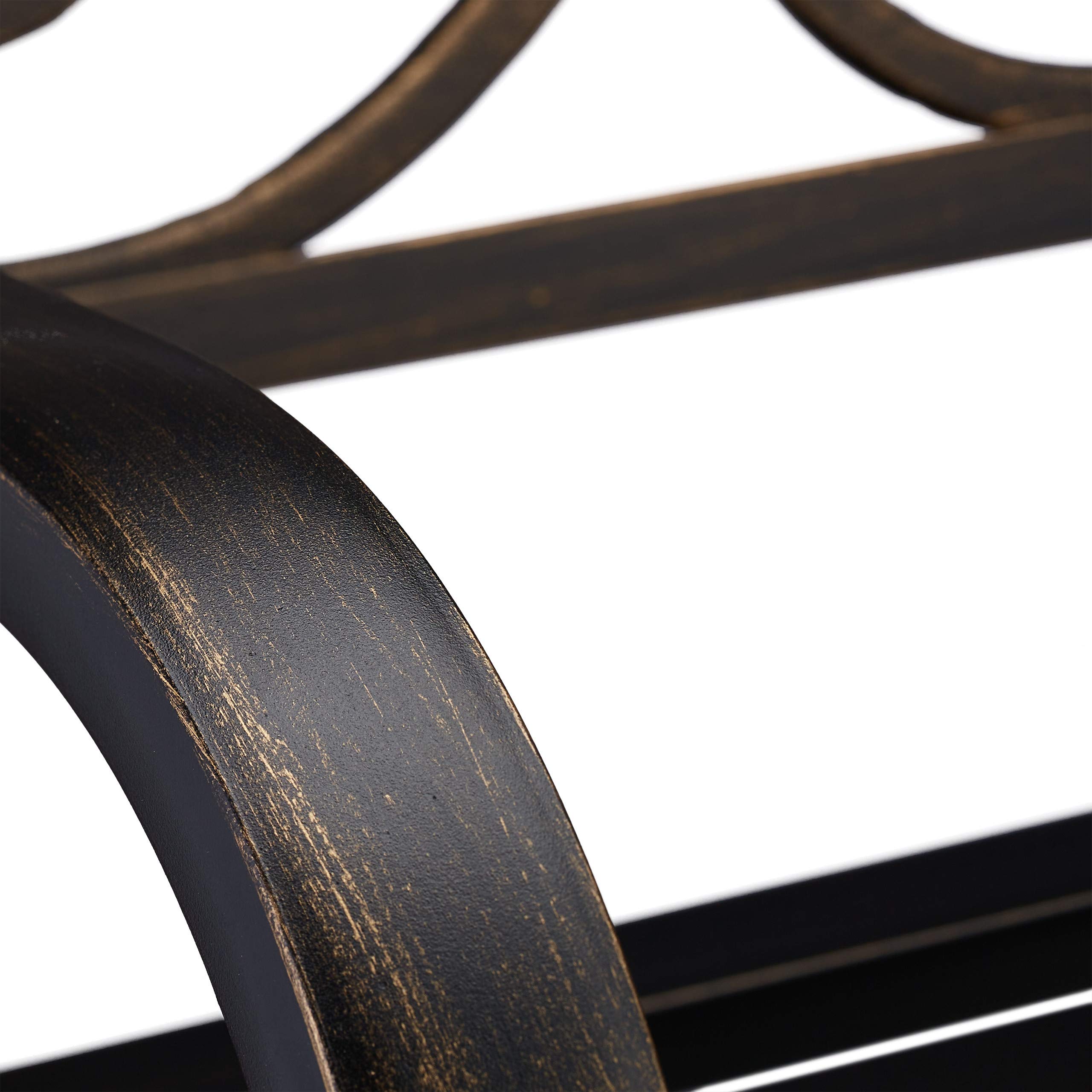 Relaxdays Panca da Giardino per 2 Persone, Stile Antico, Balcone, Acciaio e Ghisa, 90x127,5x63 cm, Nero-Bronzo