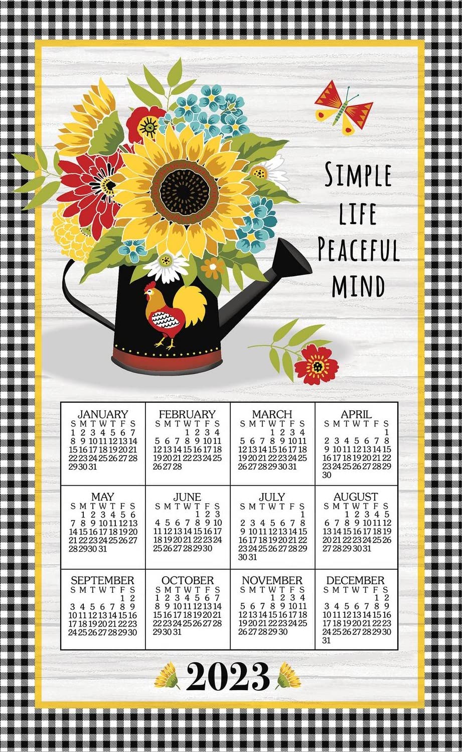 Kay Dee Designs Sunflower Charm 2023 Calendar Towel