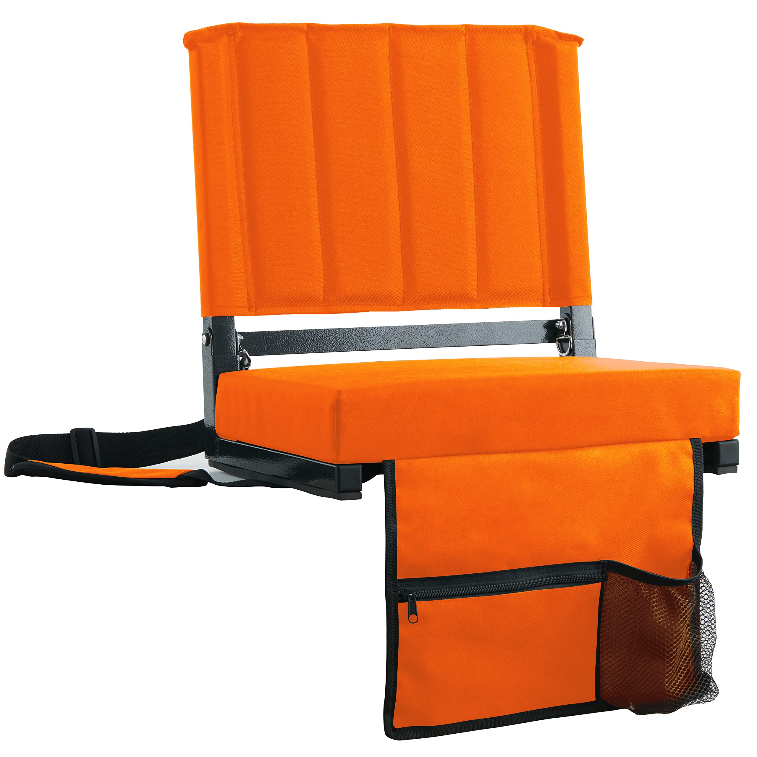 SPORT BEATS Stadium Seat for Bleachers with Back Support and Wide Padded Cushion Stadium Chair - Includes Shoulder Strap and Cup Holder