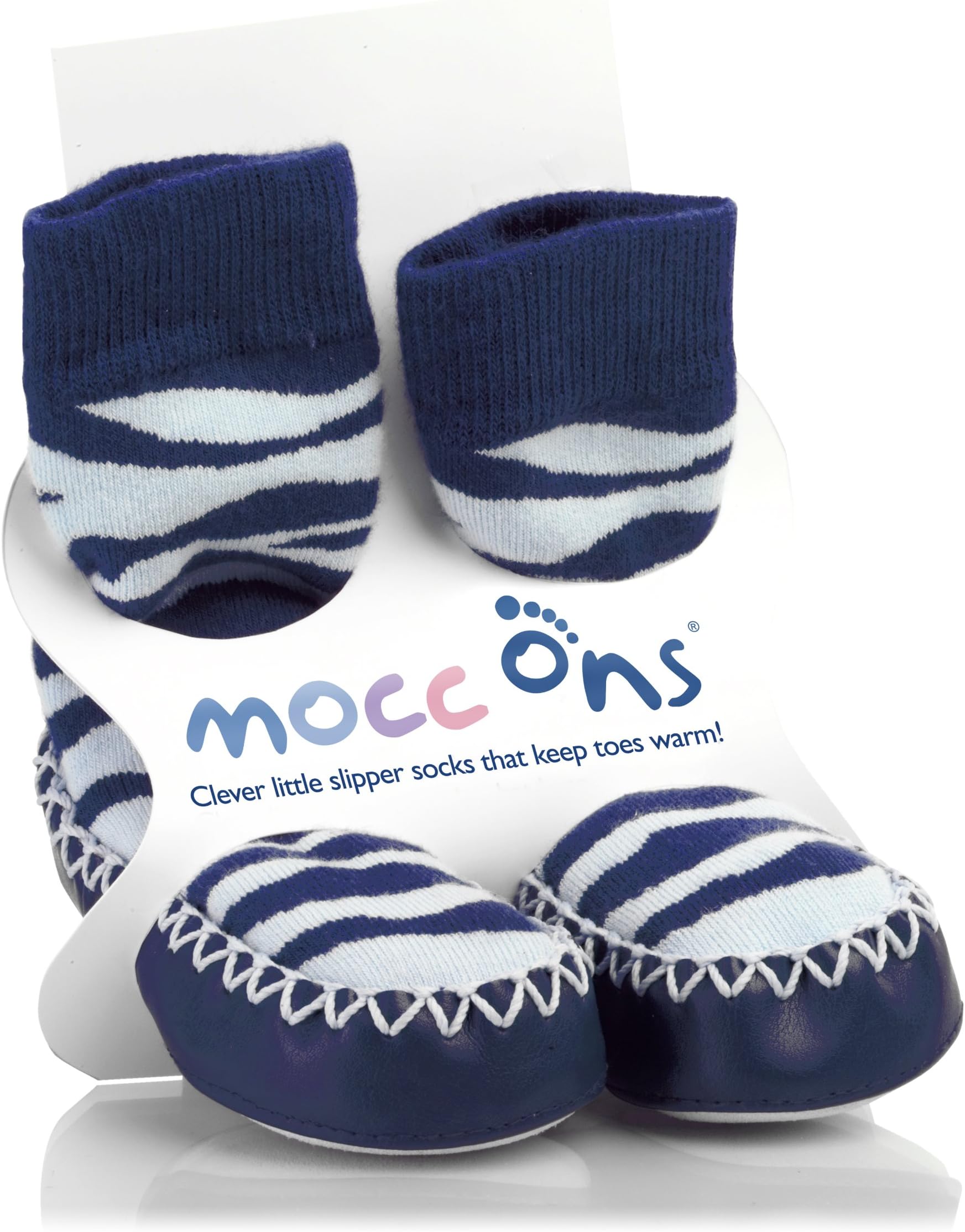 Baby Toddler Slipper Socks 18-24m Blue Zebra Stripes