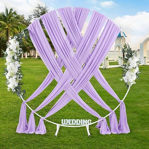 Miniatura 8 de Cortina de arco de boda verde salvia, decoración de boda, 3 paneles de 6 yardas, cortina de telón de fondo de tela de gasa para ceremonia fiesta