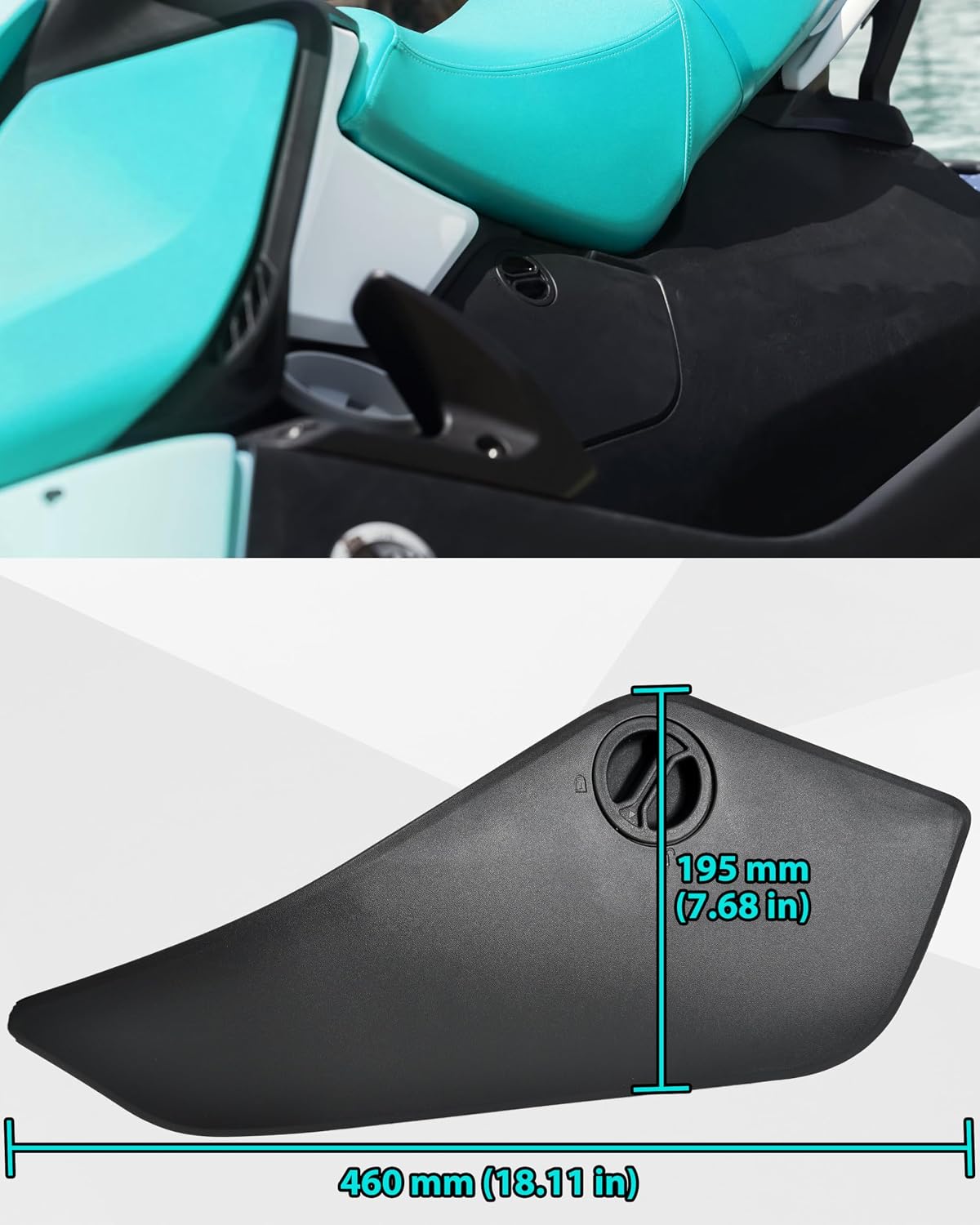 SAUTVS Front Access Cover Plastic Side Fairing Lock Cover Kit for Sea-Doo Spark Trixx 2024+ Accessories, Replace #291005940