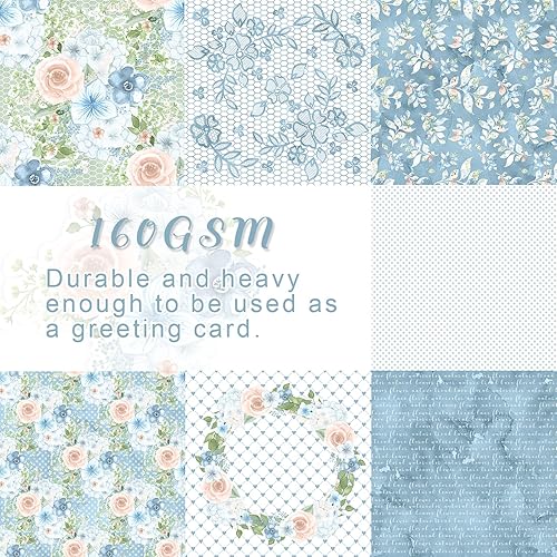 Miniatura 9 de 28 hojas de papel de álbum de recortes, papel floral de 6 x 6 pulgadas, papel de álbum de recortes de 5.64 ozm, papel decorativo para hacer tarjetas