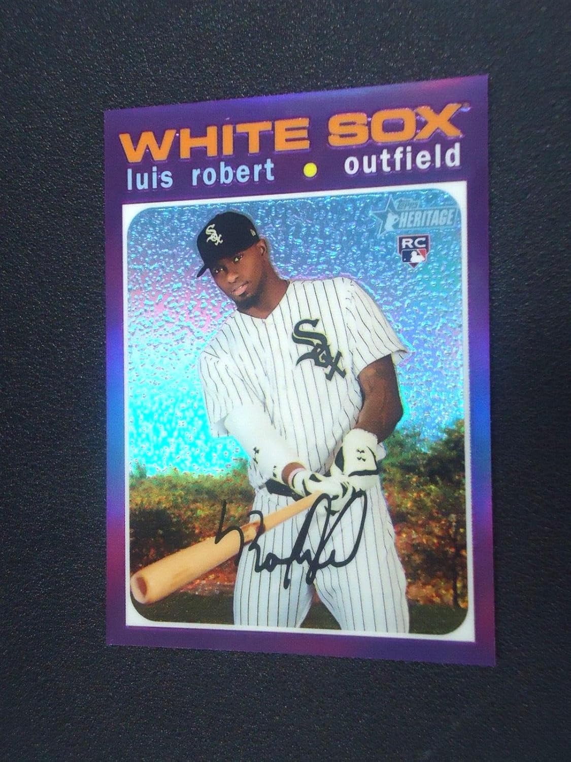 Luis Robert 2020 TOPPS HERITAGE PURPLE REFRACTOR Card #BSA-ER BREWERS - Baseball Cards