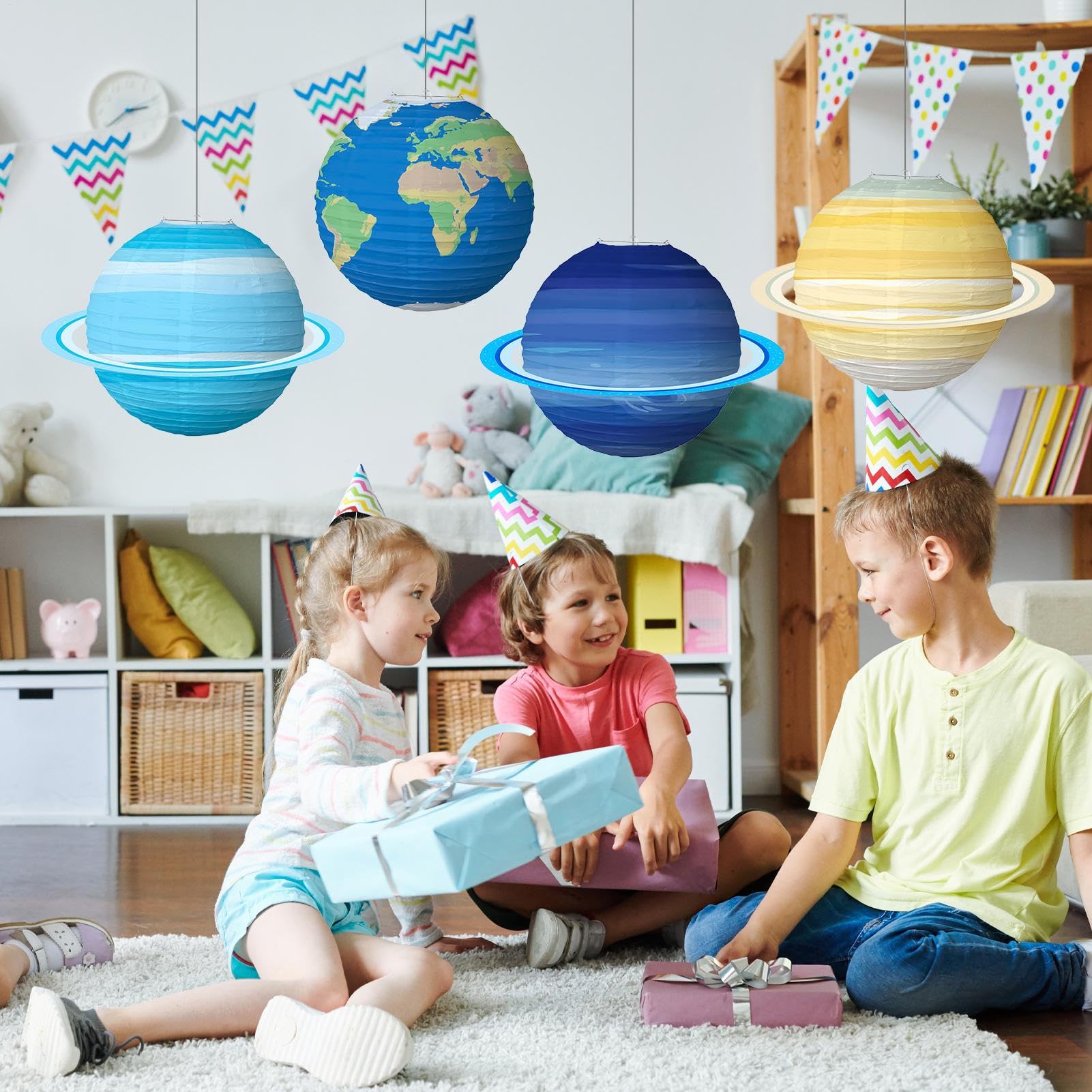 Planetendekorationen 8-teilig Bunte aufblasbare Erdballons zum Thema