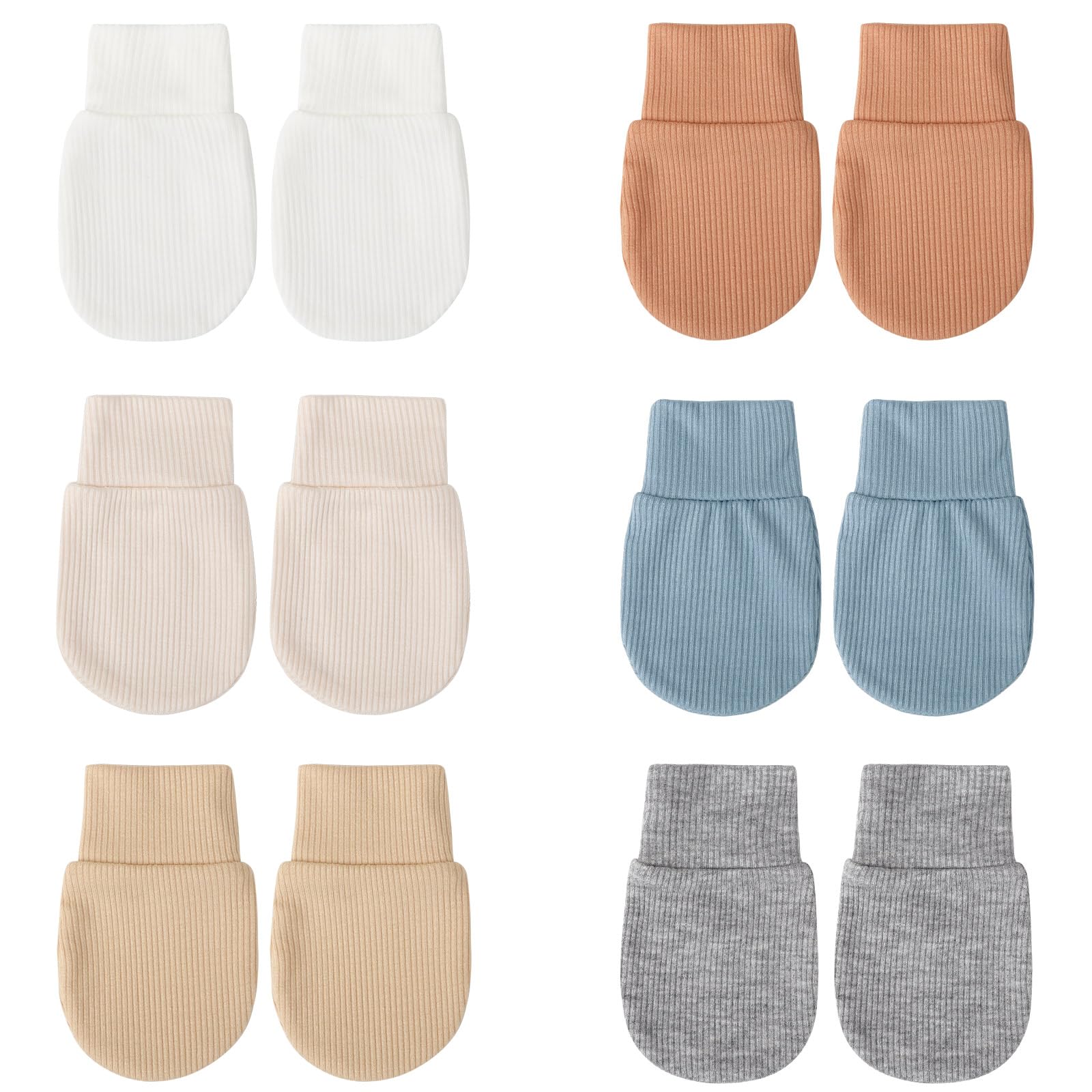 DRESHOW Newborn Baby Mittens Infant Gloves No Scratch Mittens Elastic Wrist Gloves for 0-6 Months Baby Boys Girls