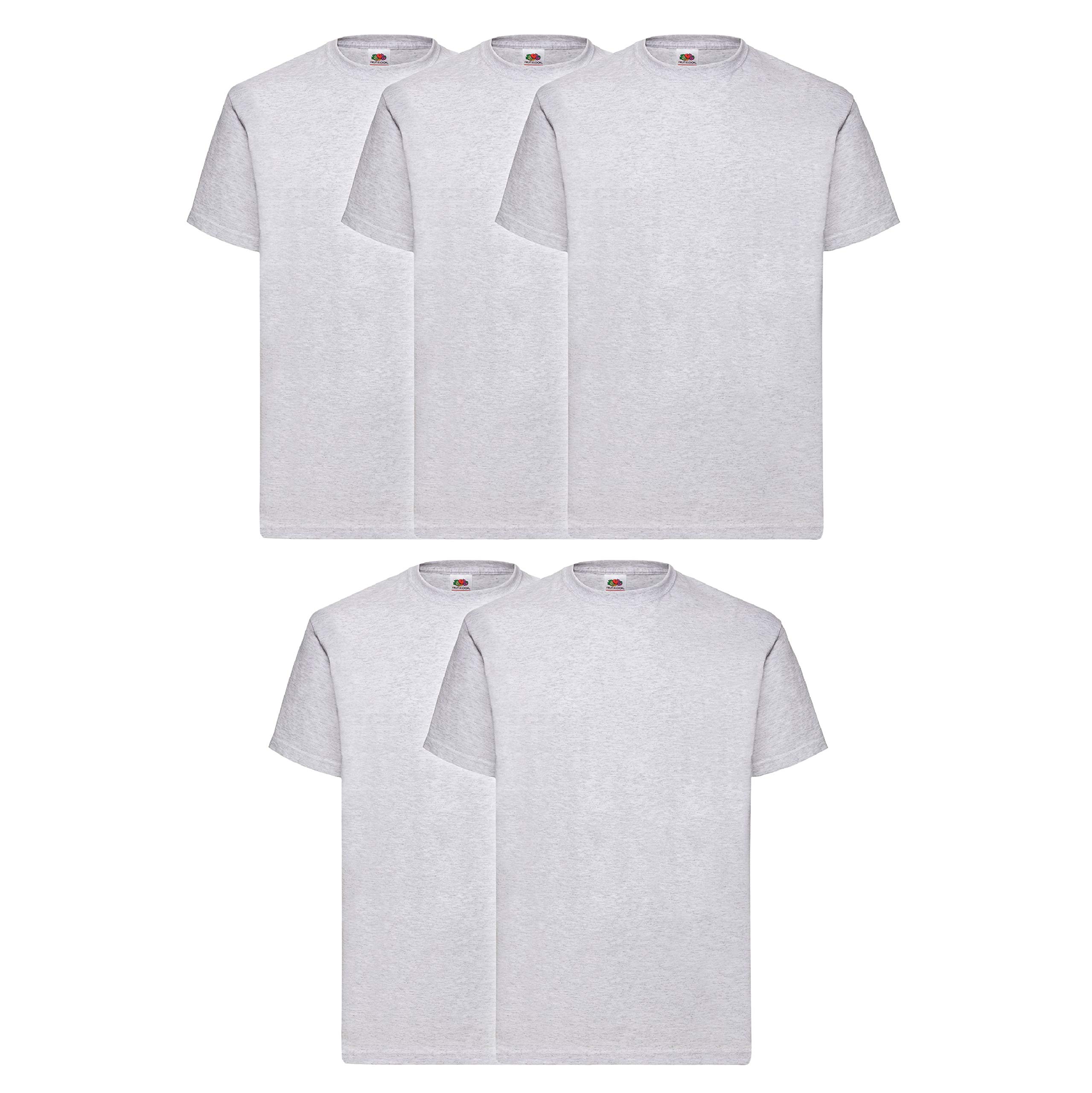 Fruit of the Loom Men's Valueweight Short Sleeve T-Shirt, Heather Grey, Medium