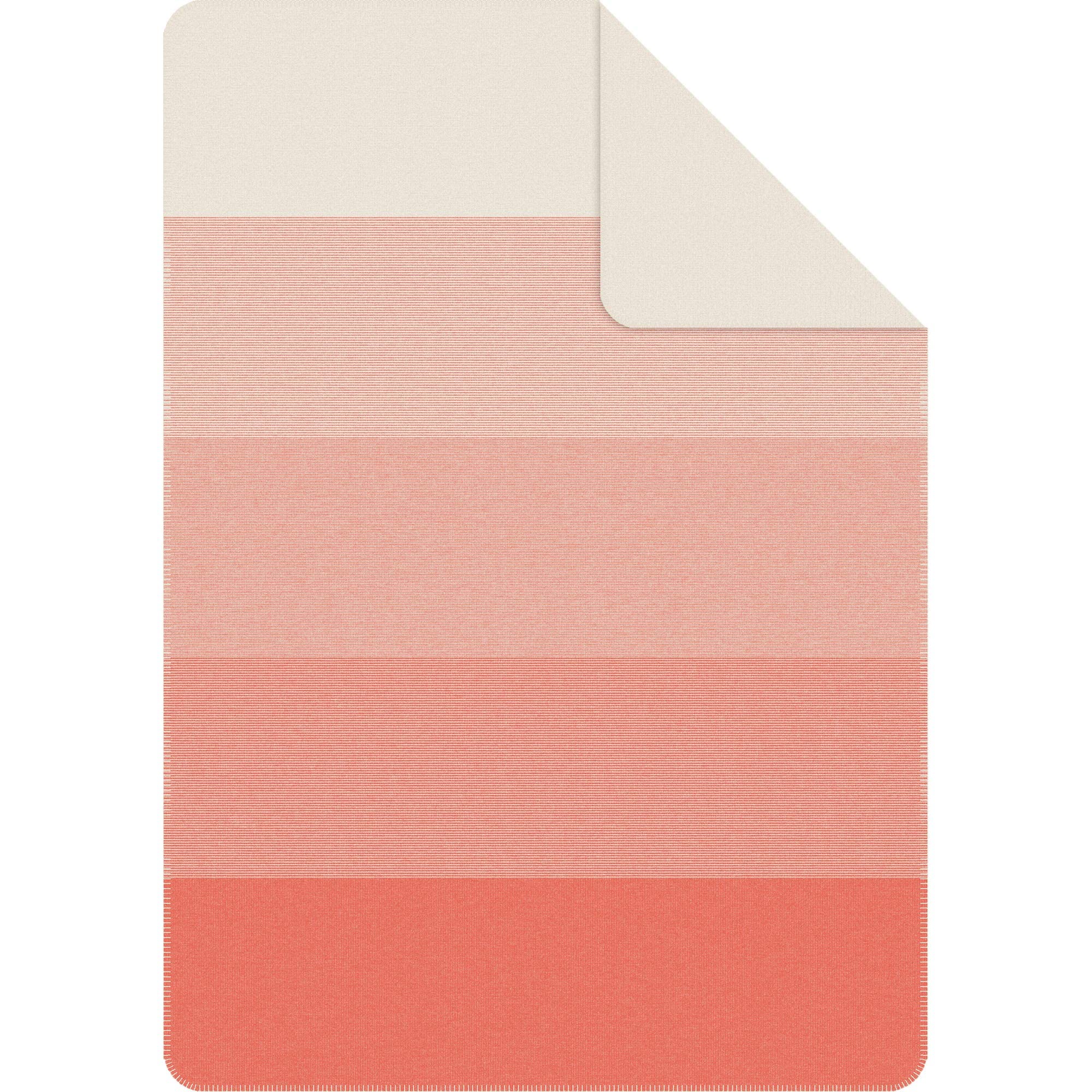 Ibena Jacq - Coperta in cotone Salerno con GOTS, 140 x 200 cm, colore: arancione/bianco lana