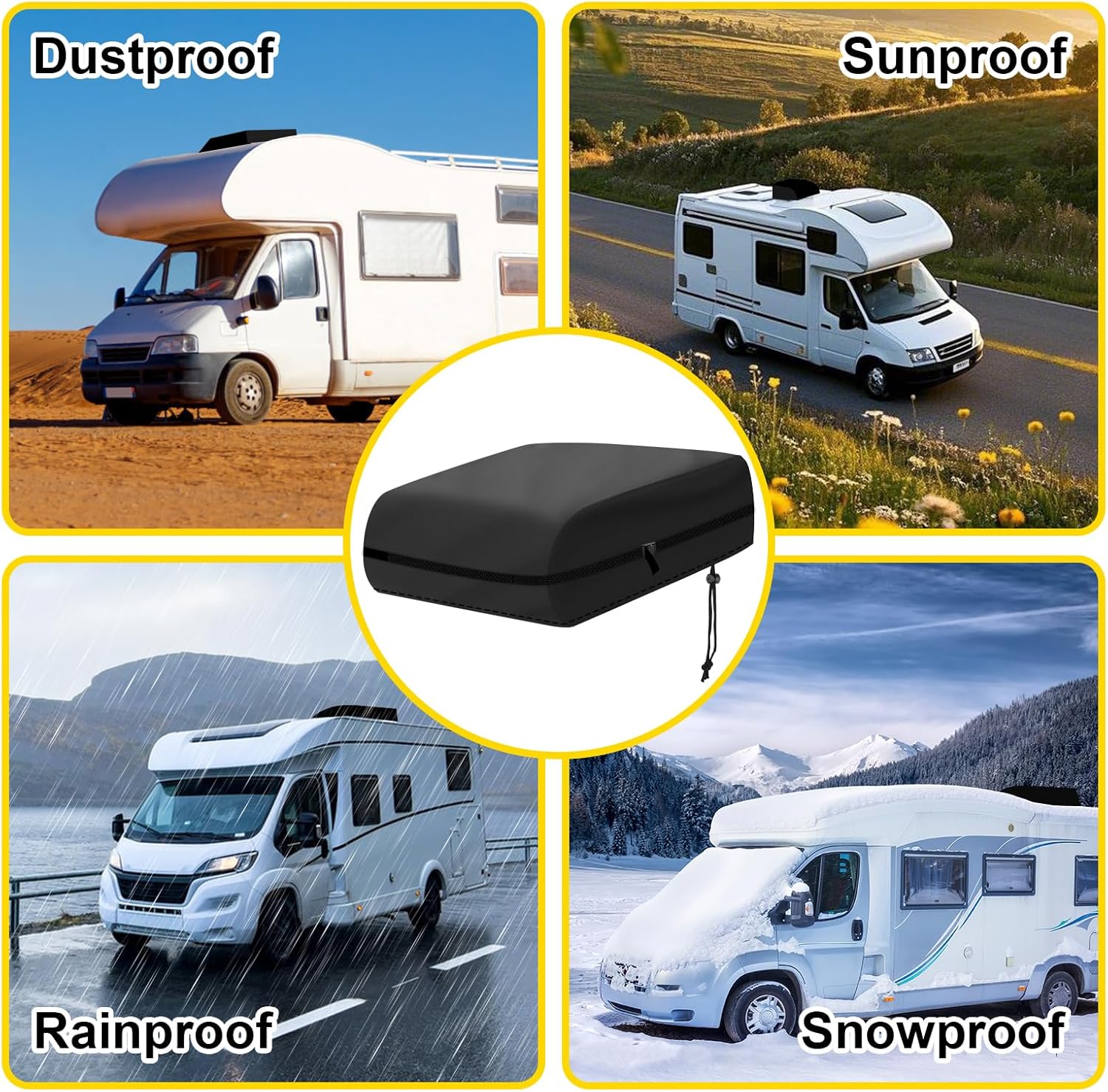 RV Air Conditioner Cover, 31" L x 31" W x 15" H Heavy Duty Camper Travel Trailer AC Covers for Roof, Fit for Coleman Mach, Dometic Brisk, Mach 3 Plus, Outside RV A/C Dust Proof Protective Accessories - Image 7