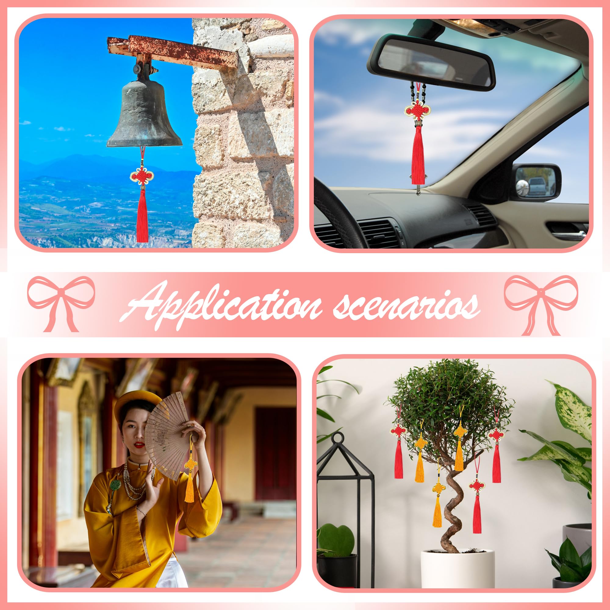 10pcs 8.5 Pouces à La Main Silky Floss Chinois Gland Avec Soie De Satin