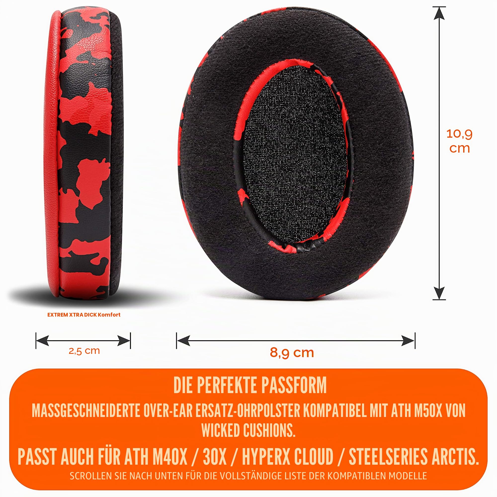 WC PadZ Velour – Ohrpolster für Audio Technica, HyperX, Arctis und mehr
