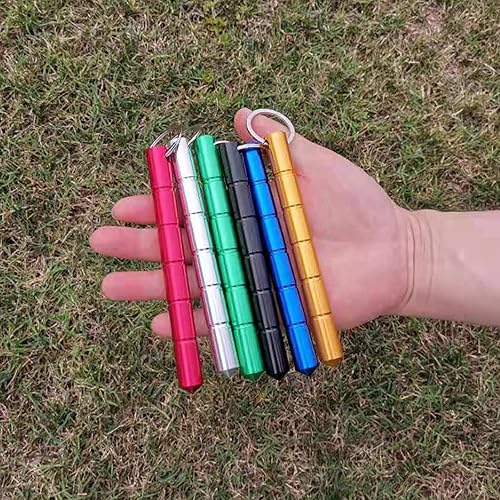 Miniatura 5 de PDTXCLS JR JUN RONG - Llavero táctico de aluminio de palo corto de vidrio de protección personal, herramienta de emergencia, 6 paquetes, llavero