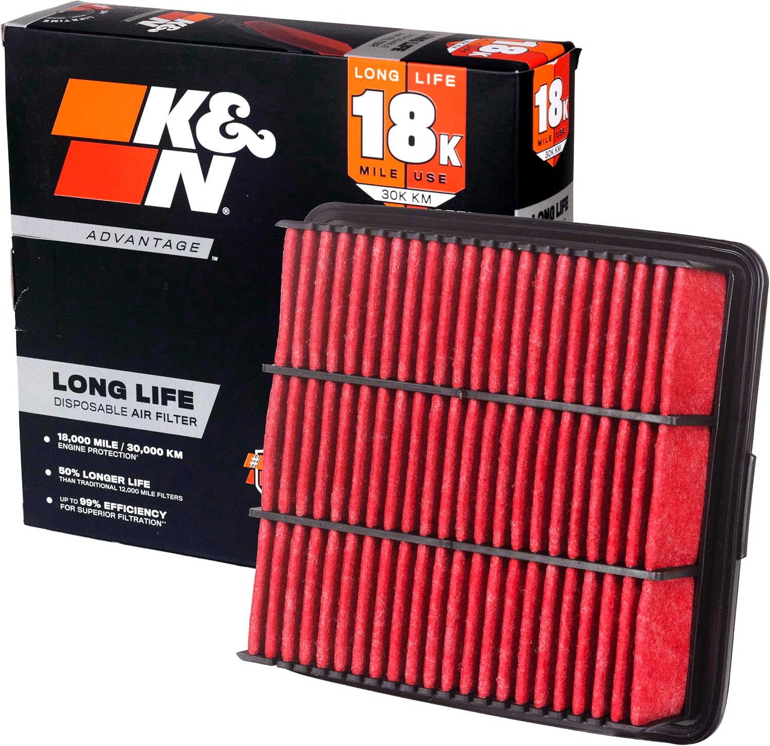 K&N Engine Air Filter: Long Life 18,000 Mile Replacement Filter, KNA-5118