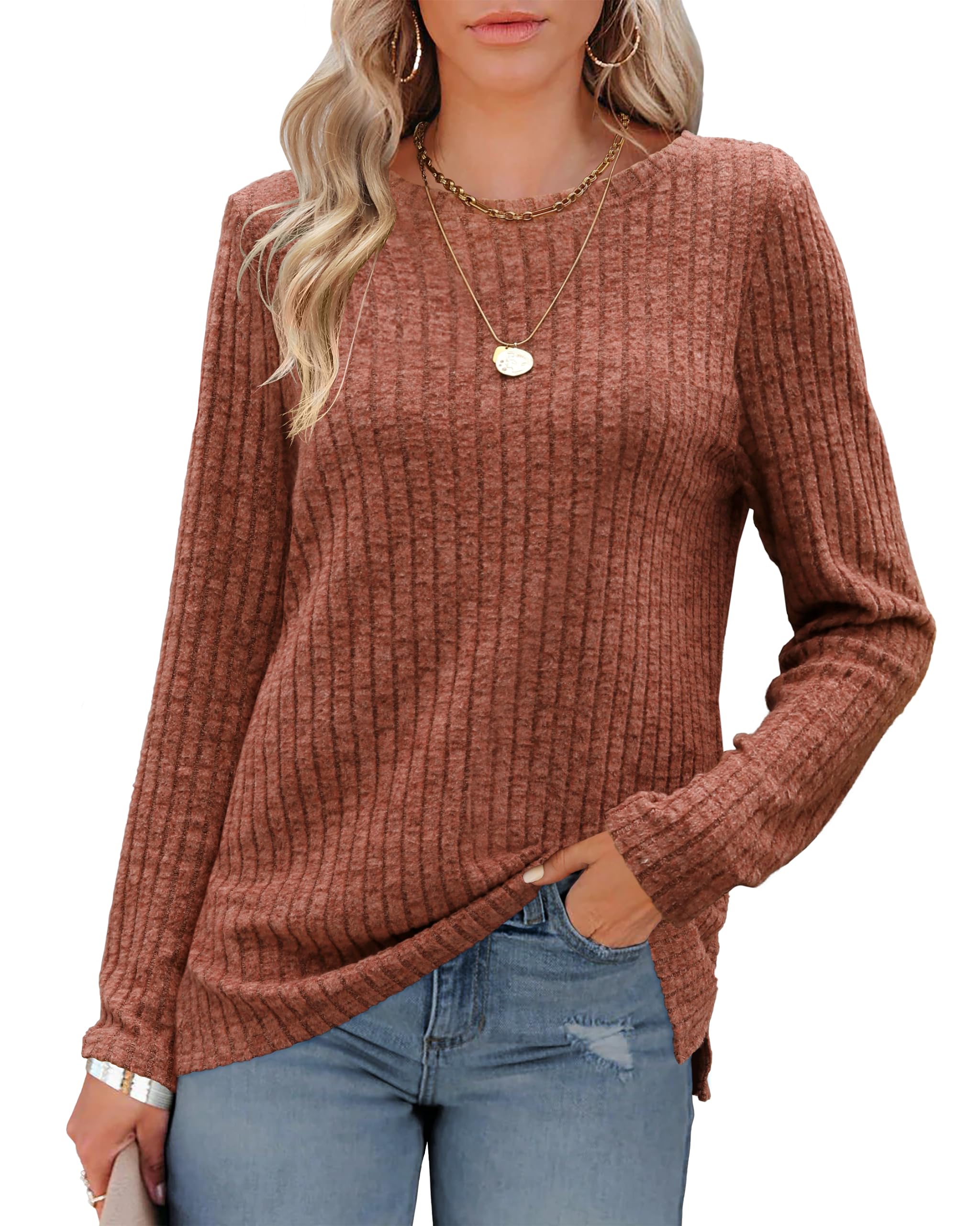 Odosalii Langarmshirt Damen Pullover Herbst Elegant Arbeit B