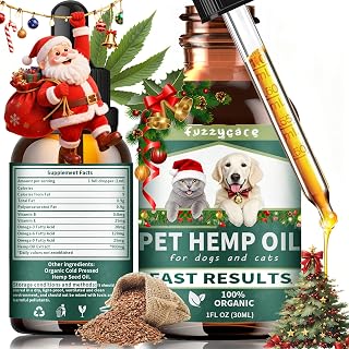 Hemp Oil for Dogs & Cats, Anxiety & Stress Relief Drops with Omega 3-6-9,Hemp Oil Helps with Pain, Stress, Sleep, Arthritis, Seizures Support, Calming Pet Supplement for Small & Large Pets