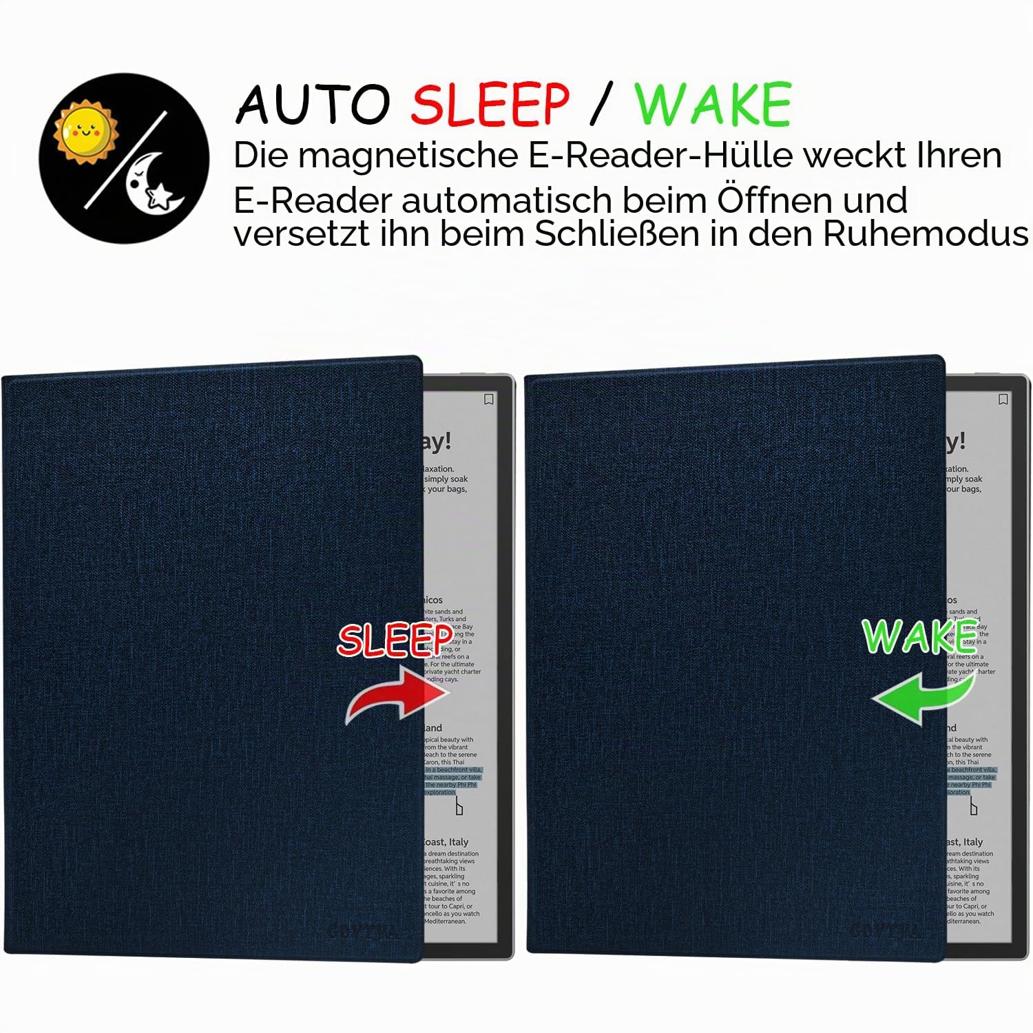 Schutzhülle mit magnetischem Ständer für Onyx Boox Tab X C 13.3 Color/Boox Note Max 13.3 (2025/2024), ultradünn, leicht, Leder, mit magnetischer Stiftschnalle, automatischer Schlaf-/Wachmodus