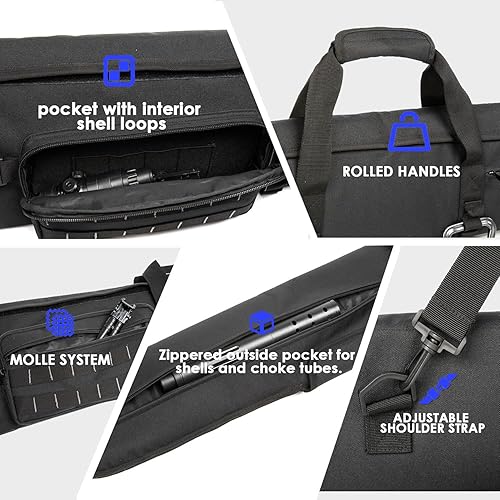 Miniatura 6 de Funda para rifle suave  Bolsa de transporte acolchada resistente al agua para rifles de alcance con 3 bolsillos para accesorios para caza, campo de