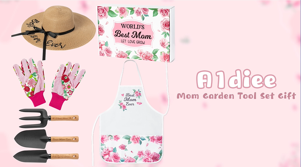 Set de Herramientas de Jardín A1diee Rosa con Sombrero y Delantal miniatura 7