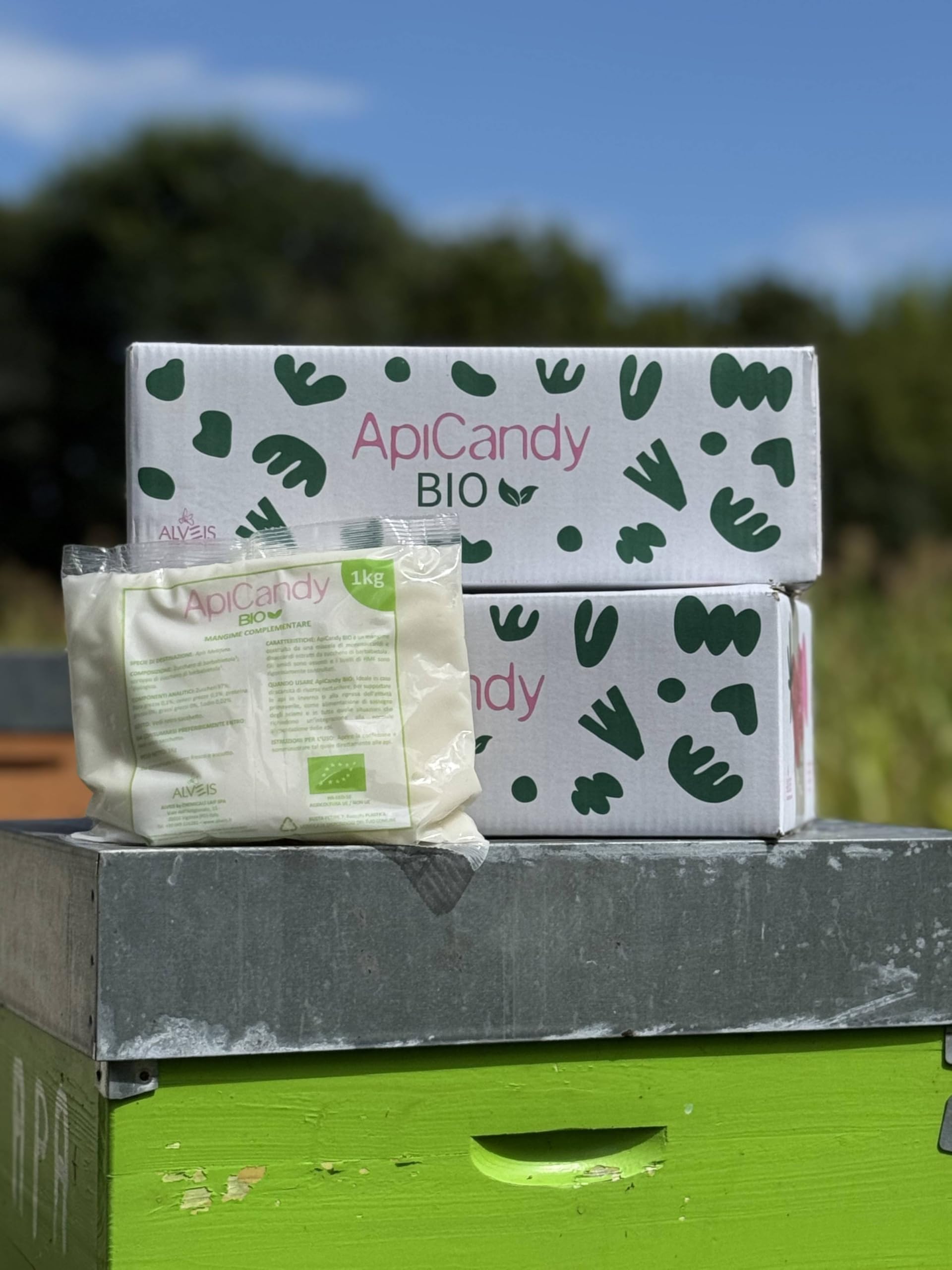 ApiCandy Bio – Candito biologico per api, 12 kg (in buste da 1 kg) – Mangime complementare naturale per arnie, zucchero di barbabietola non OGM - Apicoltura