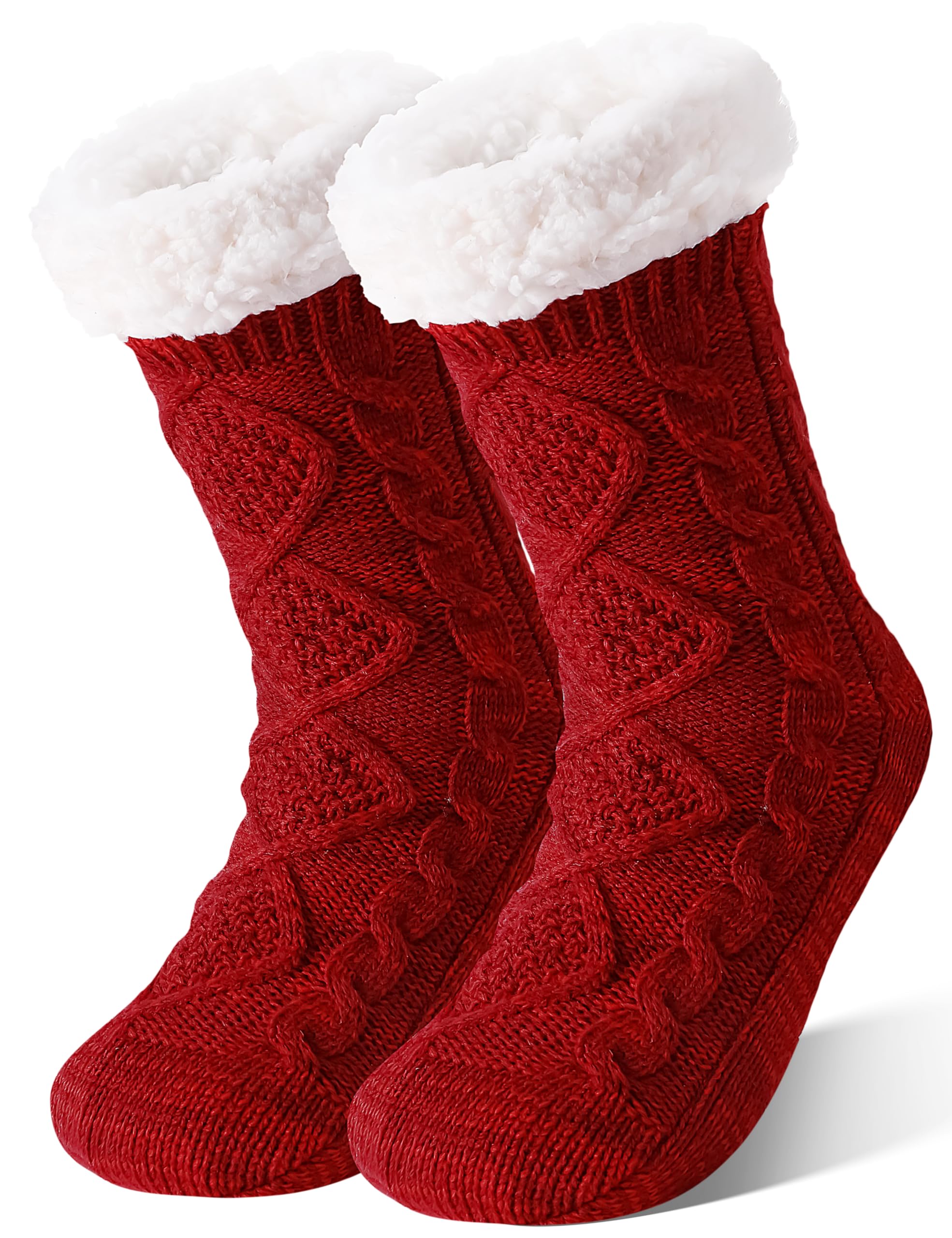 EBMORE Slipper Fuzzy Socks for Women Fluffy Cozy Cabin Winter Warm Soft Fleece Comfy Thick Socks with Grips