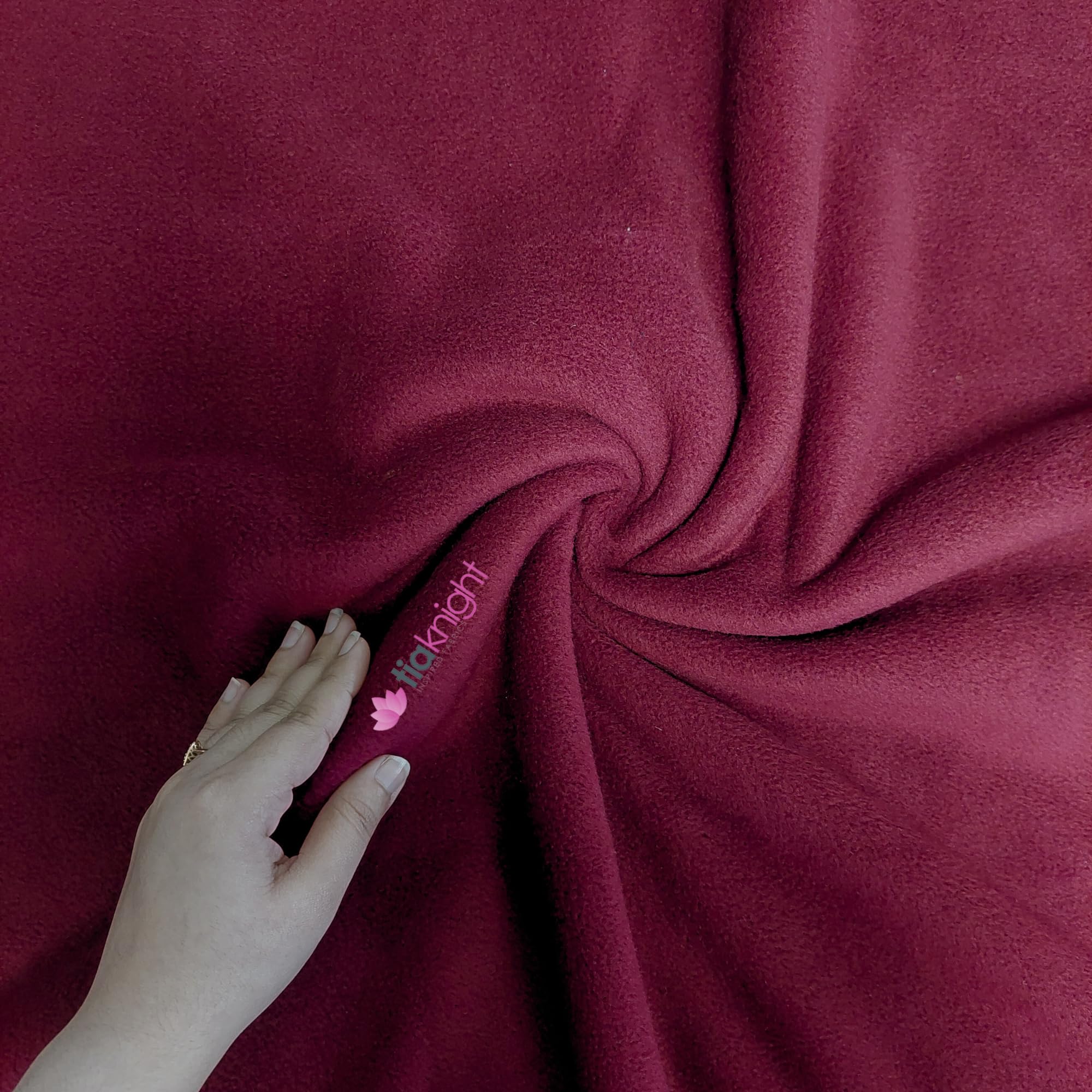 Tia Knight Inspired Fabrics Wine Anti-Pill Polar Fleece Fabric | Soft, Thick & Cuddly Washable Material | 150 Cm Wide | Sold By The Metre | 50+ Colours (By Tia Knight) (, Metre)