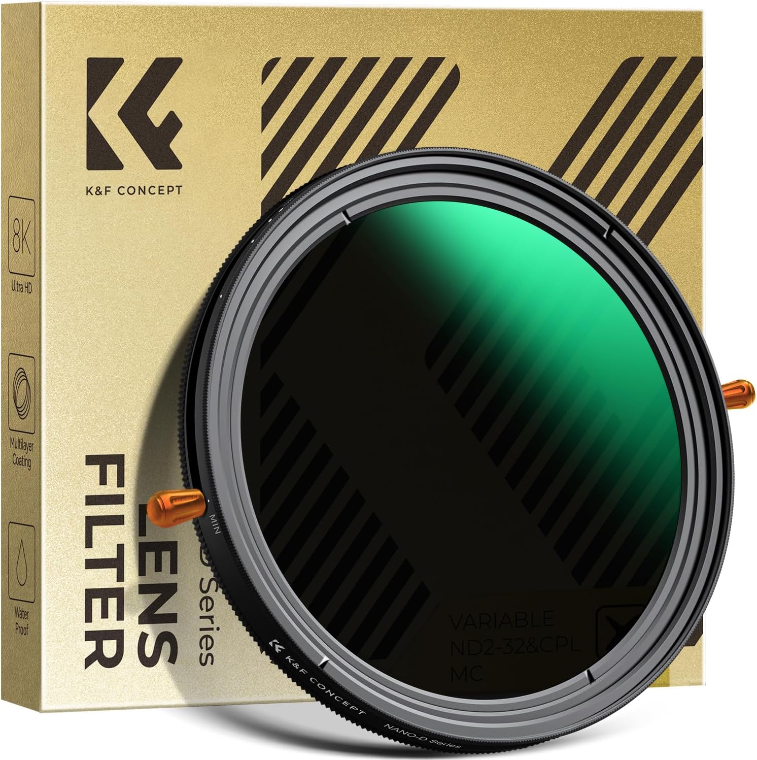 K&F CONCEPT 82mm Variable Fader ND2-32 ND Filter and CPL Circular Polarizing Lens Filter in 1 for Camera Lens Waterproof Neutral Density Polarizer Filter (Nano-D Series) K&F CONCEPT 82mm Variable Fader ND2-32 ND Filter and CPL Circular Polarizing Lens Filter in 1 for Camera Lens Waterproof Neutral Density Polarizer Filter (Nano-D Series)