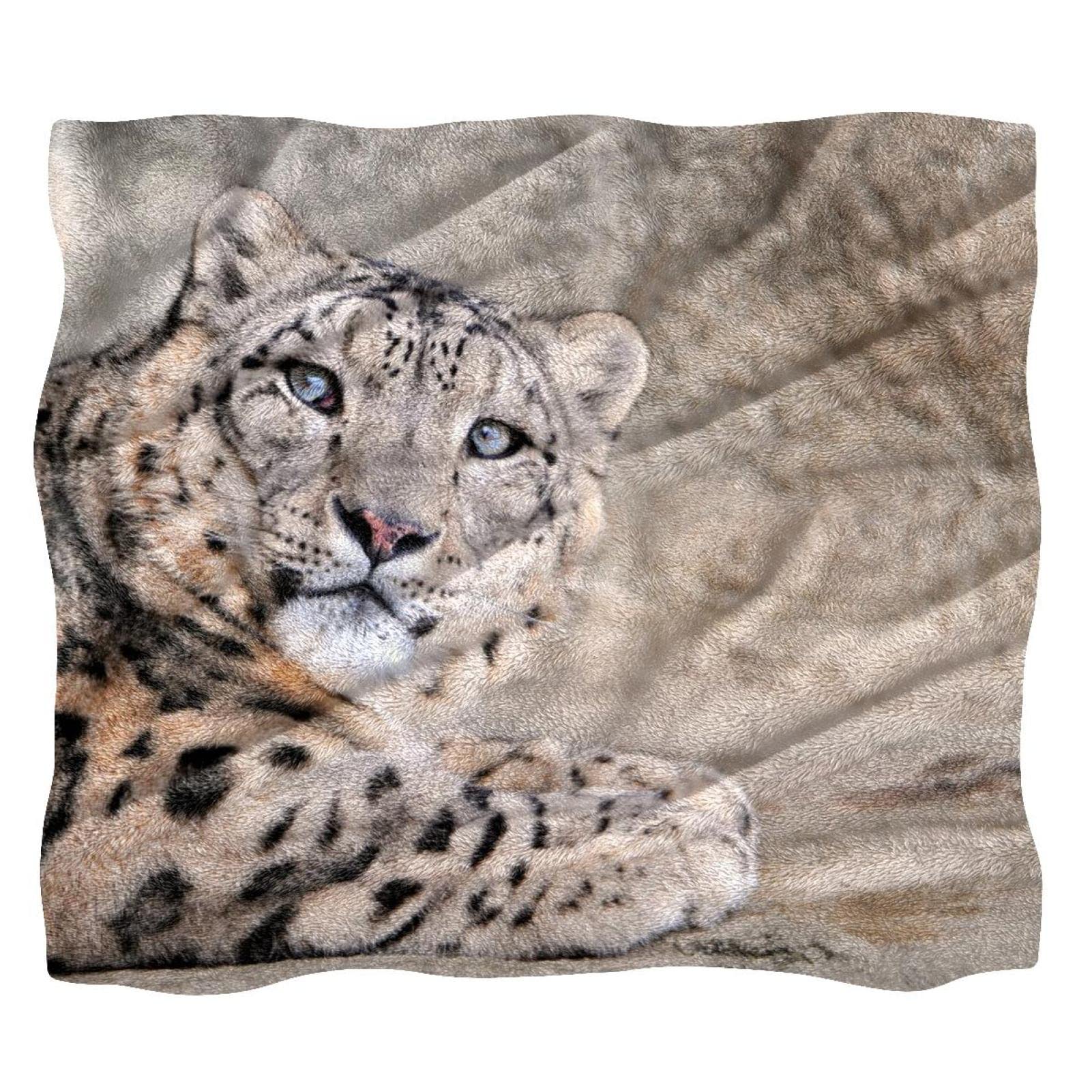 Coperta in pile per divano, divano o letto, morbida coperta in peluche sfocata, lussuosa coperta in flanella,Leopardo