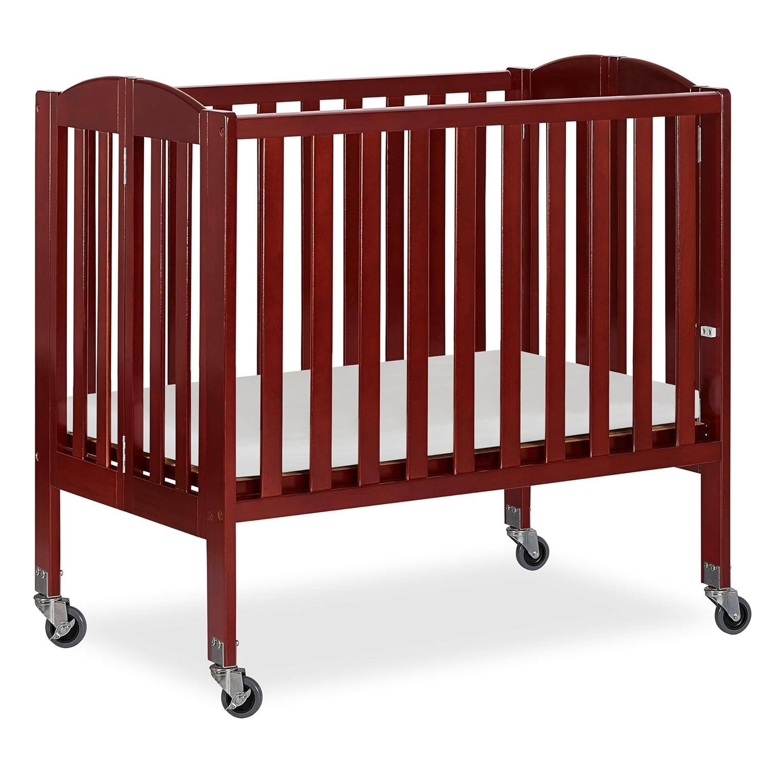 Cuna portátil de abedul plegable 2 en 1, cereza
